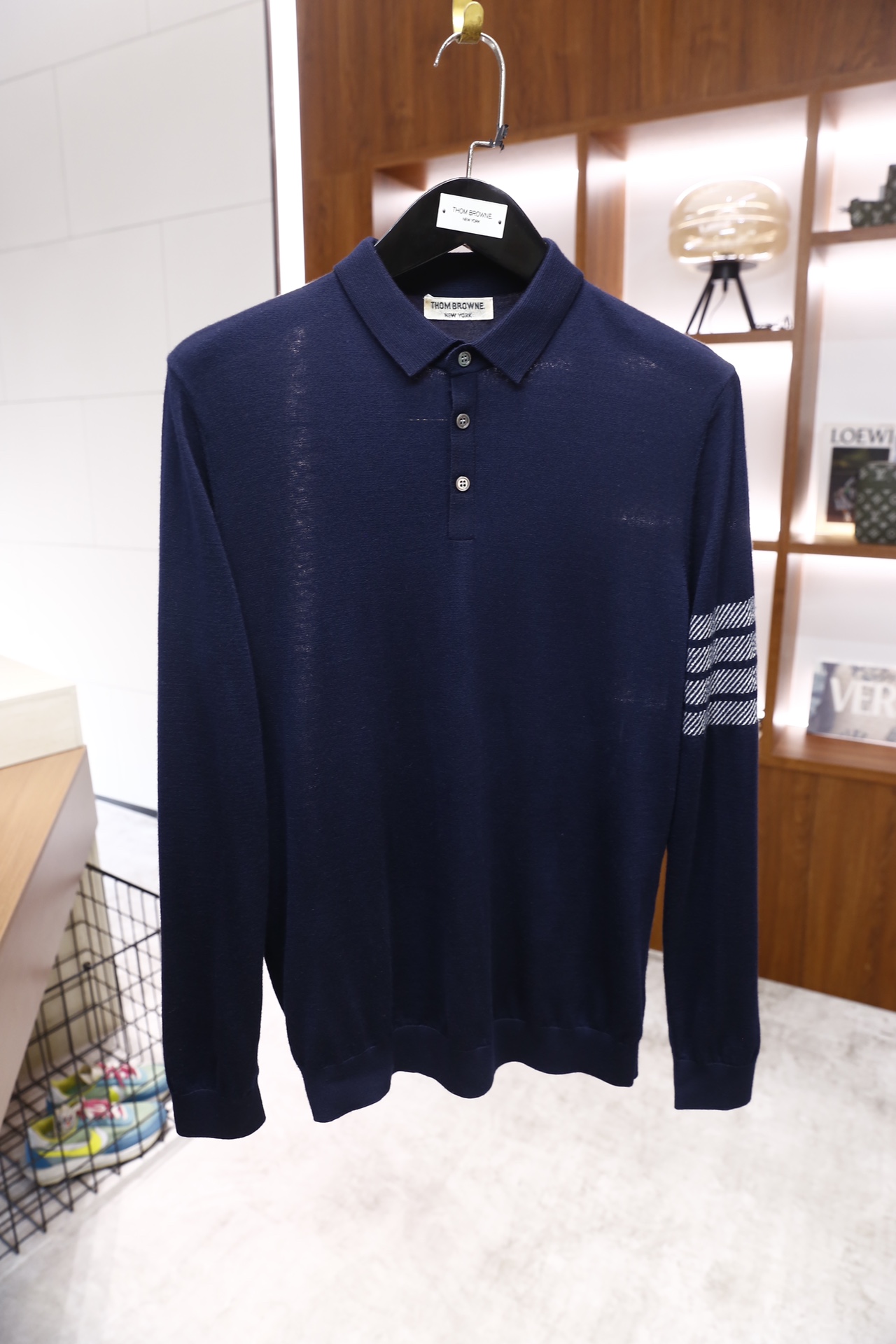 🔥汤姆布朗/TB.25秋冬新品！时尚男士纯羊毛长袖Polo衫，采用针织面料打造，领口为经典Polo翻领设