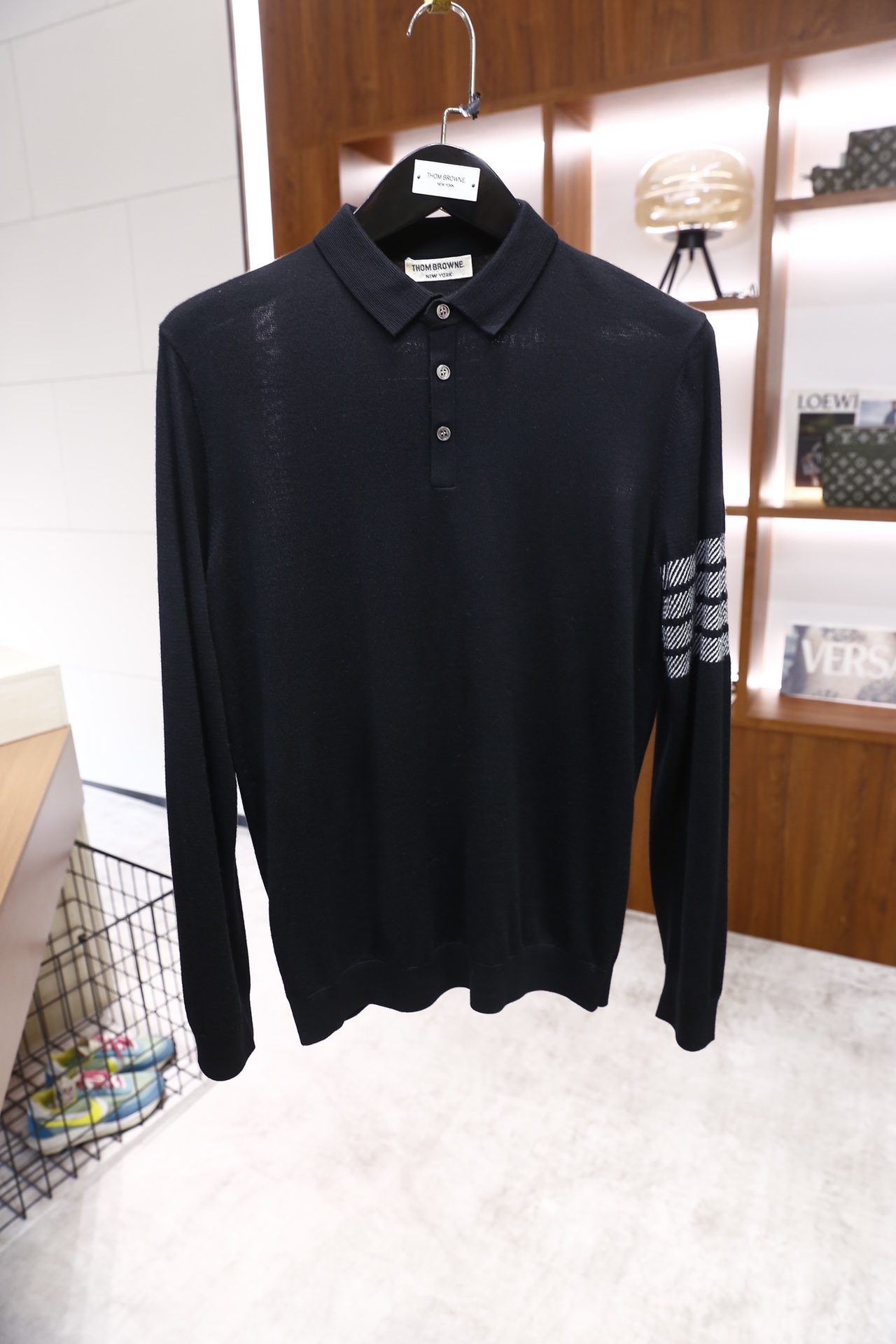 🔥汤姆布朗/TB.25秋冬新品！时尚男士纯羊毛长袖Polo衫，采用针织面料打造，领口为经典Polo翻领设