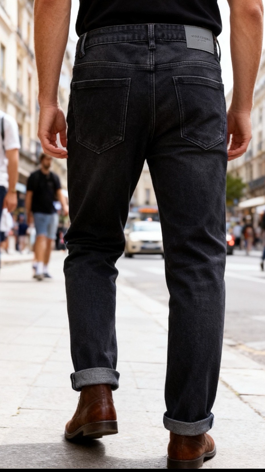 🔥圣罗兰.2025秋季新款🆕时尚男士高级灰牛仔裤👖采用客供水洗弹力牛仔裤！奢华经典品牌定制Logo设计！