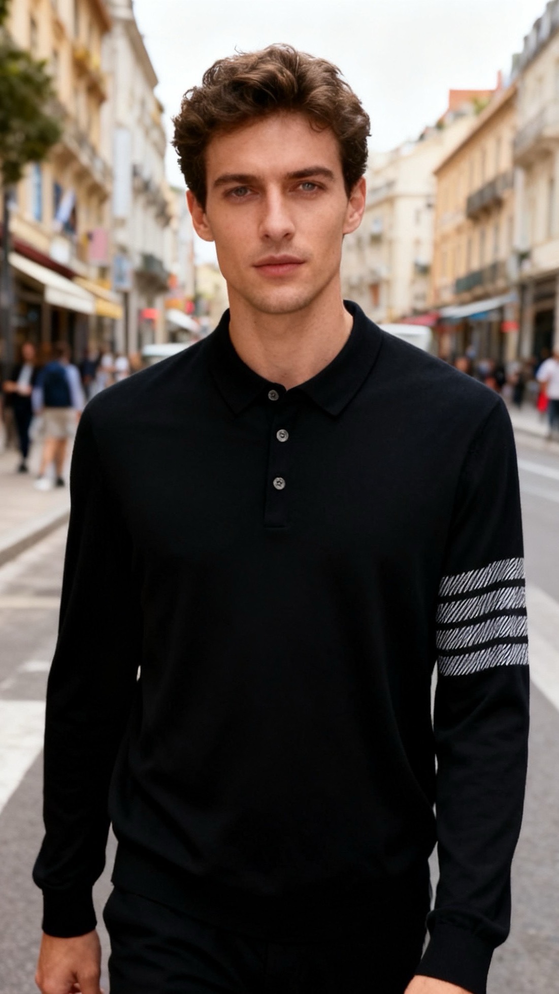 🔥汤姆布朗/TB.25秋冬新品！时尚男士纯羊毛长袖Polo衫，采用针织面料打造，领口为经典Polo翻领设