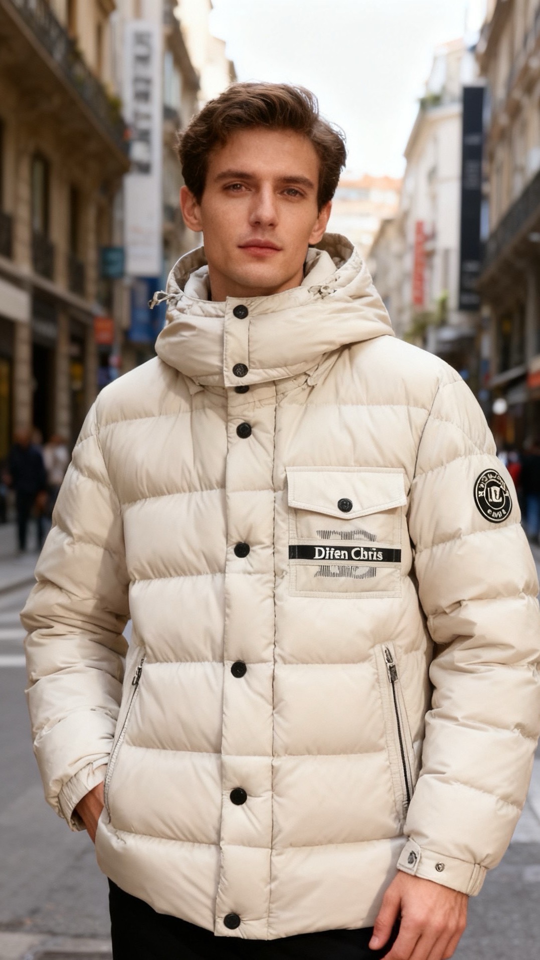 🔥杜嘉班纳.2025秋冬新款！时尚男士连帽羽绒服，内胆填充鸭绒，采用哑光质感的防风面料打造，衣身为经典横