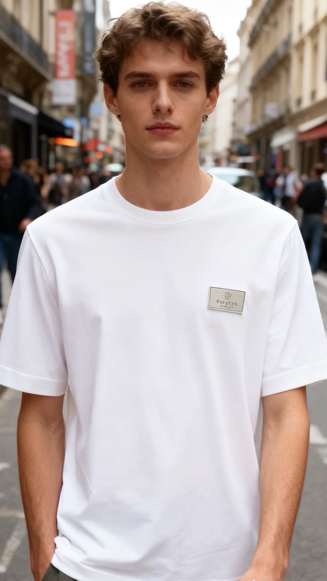 🔥蒙口/Mon*ler.26早春新品！时尚男士短袖T恤，采用经典圆领设计，版型为宽松的基础款，胸前品牌字