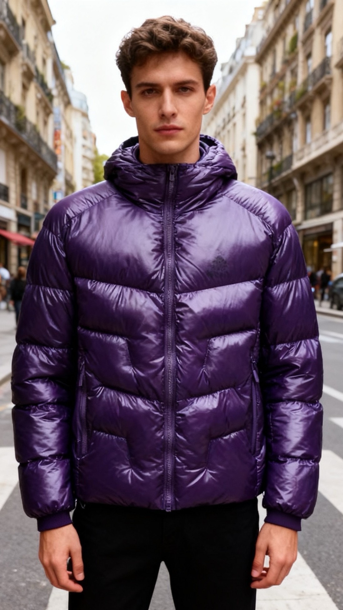 🔥凯乐石.25秋冬新款🆕时尚男士羽绒棉服👍内里填充保暖羽绒棉！整体为立领全拉链设计，衣身运用横向绗缝工艺