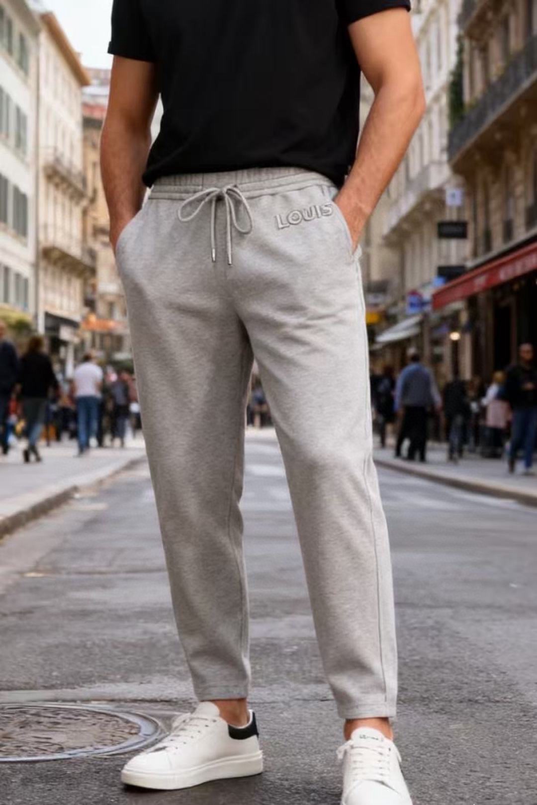 🔥路易威*/Lv.25秋冬新款！时尚男士松紧腰卫裤👍采用进口高档顶级定制棉面料，奢华品牌经典logo设计