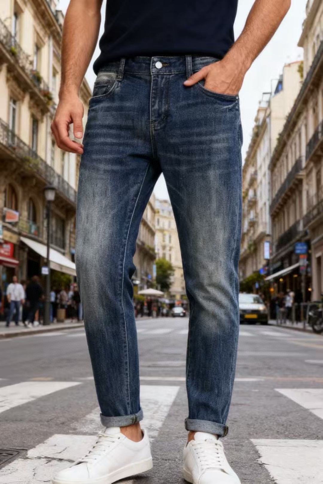 🔥马丁马吉拉.2025秋季新款！时尚男士百搭牛仔裤👖风格简约又不失细节的牛仔裤。采用经典的蓝色牛仔面料，