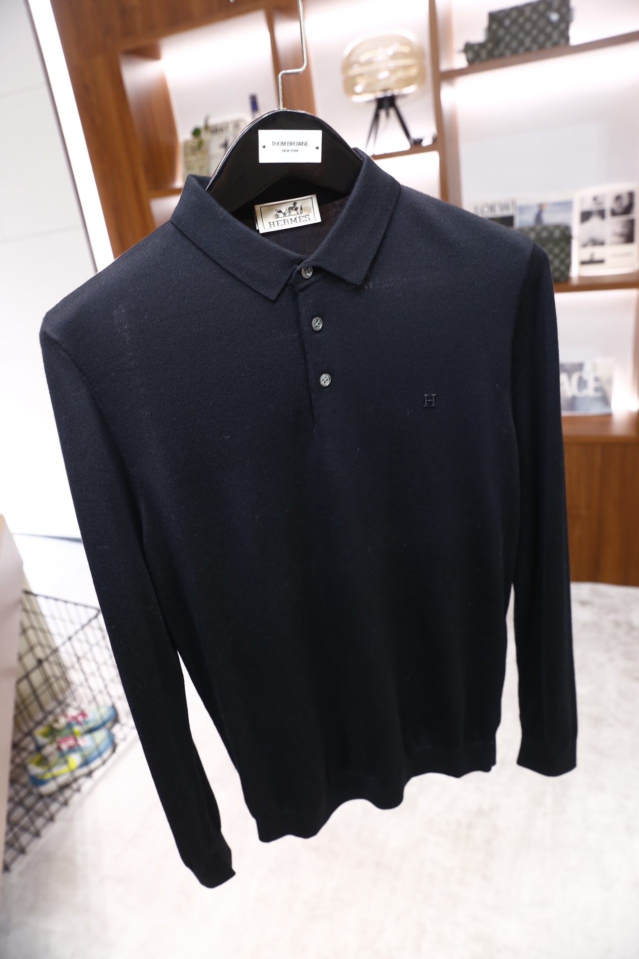 🔥爱马仕/HERMÈS.25秋冬新款！时尚男士百搭纯毛针织Polo衫采用纯毛面料制作，质地细腻柔软，兼具