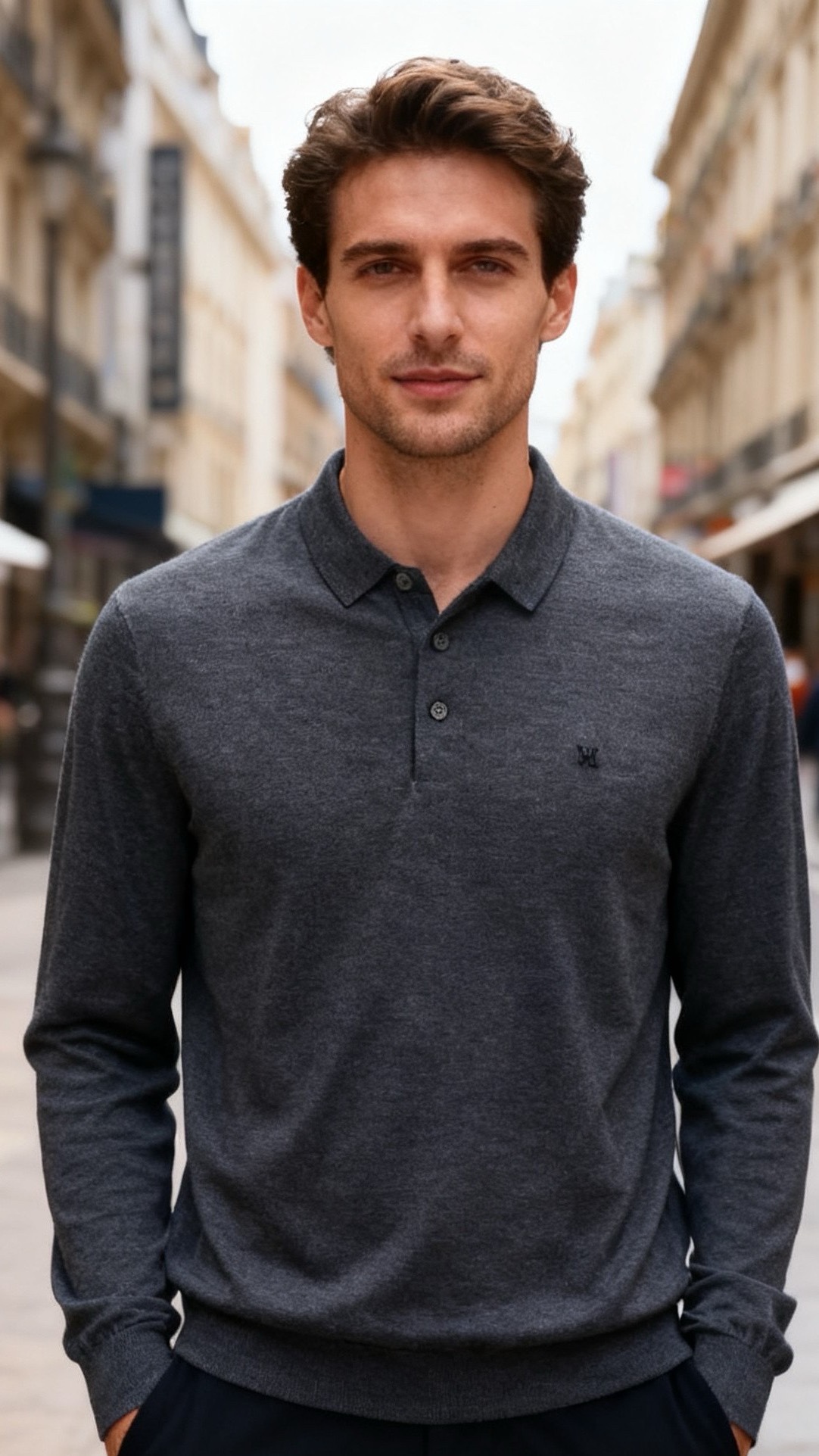 🔥爱马仕/HERMÈS.25秋冬新款！时尚男士百搭纯毛针织Polo衫采用纯毛面料制作，质地细腻柔软，兼具