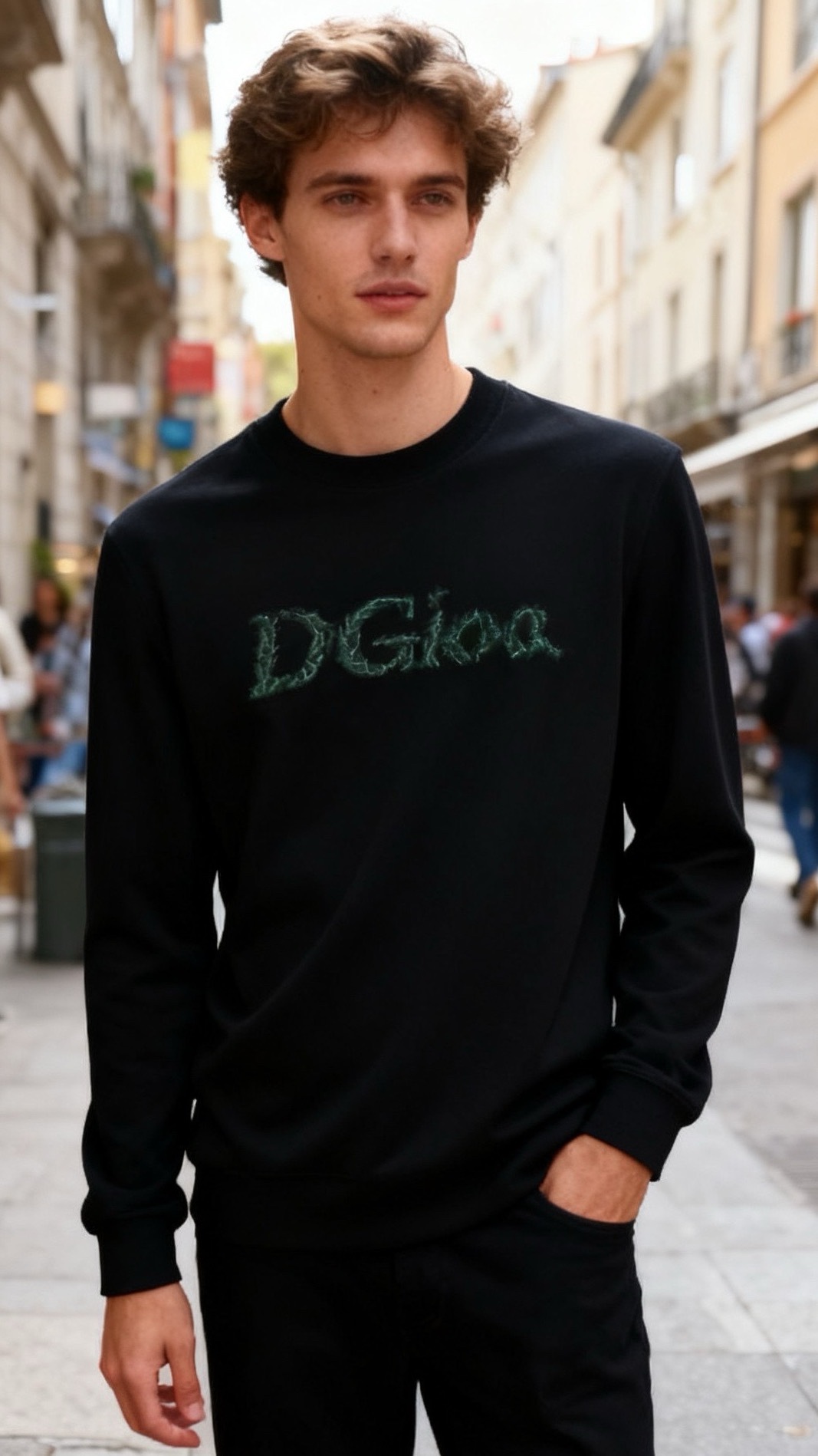 🔥迪奥.25秋冬新品！时尚男士百搭圆领长袖卫衣，以聚酯纤维面料打造，面料具备良好的抗皱性与耐磨性，触感柔