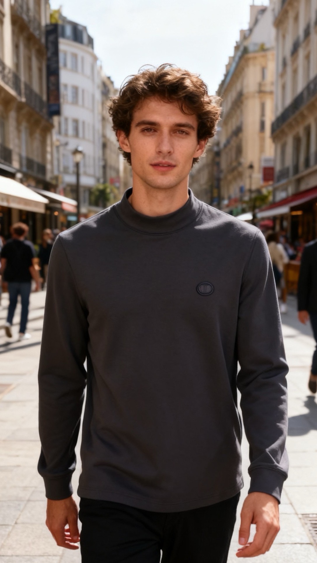 🔥迪奥.25秋冬新品！时尚男士百搭半高领长袖上衣，采用莫代尔精梳棉与羊毛混纺面料制作，融合莫代尔的柔软垂