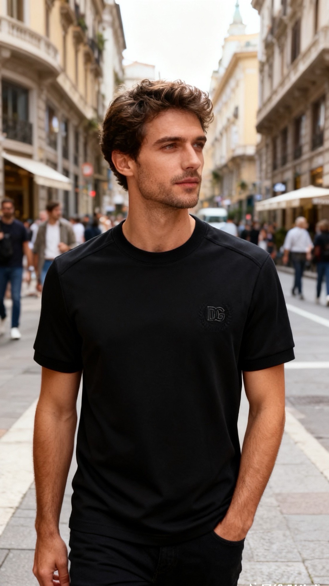 🔥杜嘉班纳/Dolce & Gabbana.25秋季新款🆕时尚男士圆领短袖🍃胸前奢华经典品牌字母LOGO