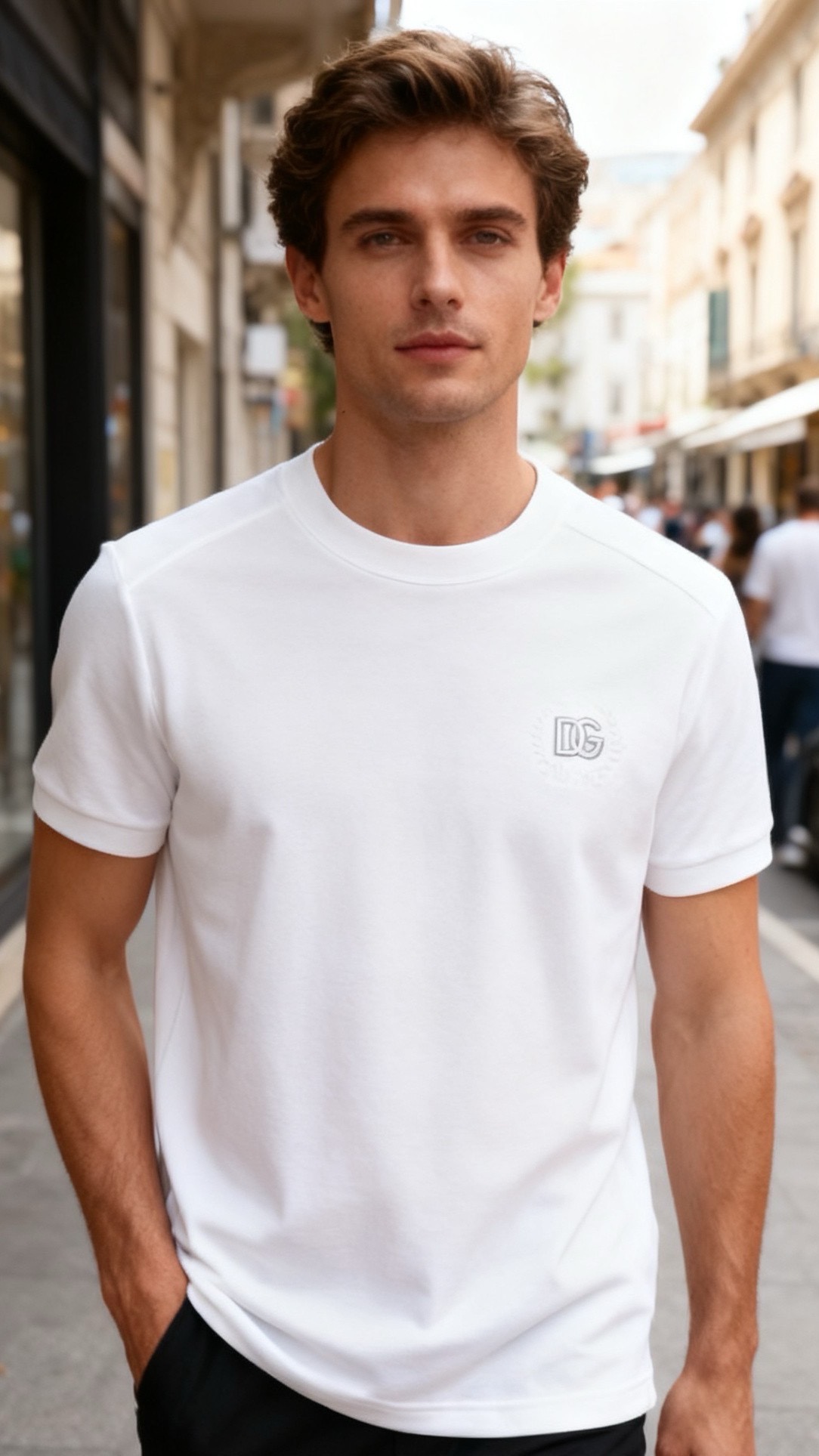 🔥杜嘉班纳/Dolce & Gabbana.25秋季新款🆕时尚男士圆领短袖🍃胸前奢华经典品牌字母LOGO