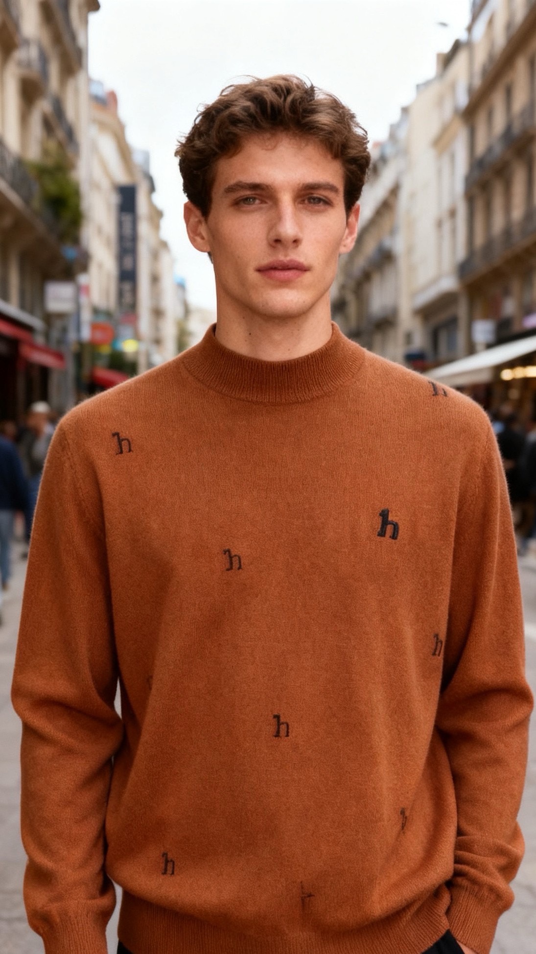 NO:684431,He*mes. 25 new products for autumn and winter!  Fashionable men's cashmere sweaters are woven from high-quality pure cashmere raw materials. The fibers are long and densely arranged. They are as smooth and delicate as silk. You can feel the unique soft, waxy and fluffy feel of cashmere when you touch it with your fingertips. It is comfortable to wear against the skin.  There is no rough feeling, only the warm suede surface blends gently with the skin. The body adopts classic flat knitting technology, which allows the delicate texture of cashmere fabric to be fully displayed, while giving the clothing good elasticity and resilience, making it less likely to loosen and deform.  .The ribbed cuff of the half-high collar is woven with cashmere thread of the same material. It has moderate elasticity and fits the neck. It not only retains the softness of cashmere but also fits the neck line. The luxury classic brand LOGO element design is sewn with fine stitches, forming a subtle contrast with the soft texture of cashmere. It not only enriches the visual level, but does not destroy the delicate touch of the fabric itself. Every detail fully demonstrates the high-quality texture of cashmere and the exquisite craftsmanship!  Sizes 48-56, shipped next day!  ,,hermes,sweaters,19860909爱马*/He*mes. 25秋冬新品！时尚男士山羊绒毛衣甄选高品质纯山羊绒原料织就,纤维纤长且排列细密,触之如蚕丝般柔滑细腻,指尖划过能感受到羊绒特有的软糯蓬松感,贴肤穿着时毫无粗糙感,仅觉温润的绒面与肌肤轻柔相融.衣身采用经典平针针织工艺,让羊绒面料的细腻纹理完整呈现,同时赋予衣物良好的弹性与回弹力,不易松垮变形.半高领的罗纹收口以同材质羊绒线编织,弹性适中且贴合颈部,既保留了羊绒的柔软特质,又能贴合颈部线条.奢华经典品牌LOGO元素设计以精细针法缝制,与羊绒的柔软质感形成微妙对比,既丰富了视觉层次,又不破坏面料本身的细腻触感,每一处细节都将山羊绒的优质质感与工艺的精致展现得淋漓尽致！尺码48-56,隔天出货！,,hermes,sweaters,,Men's clothing