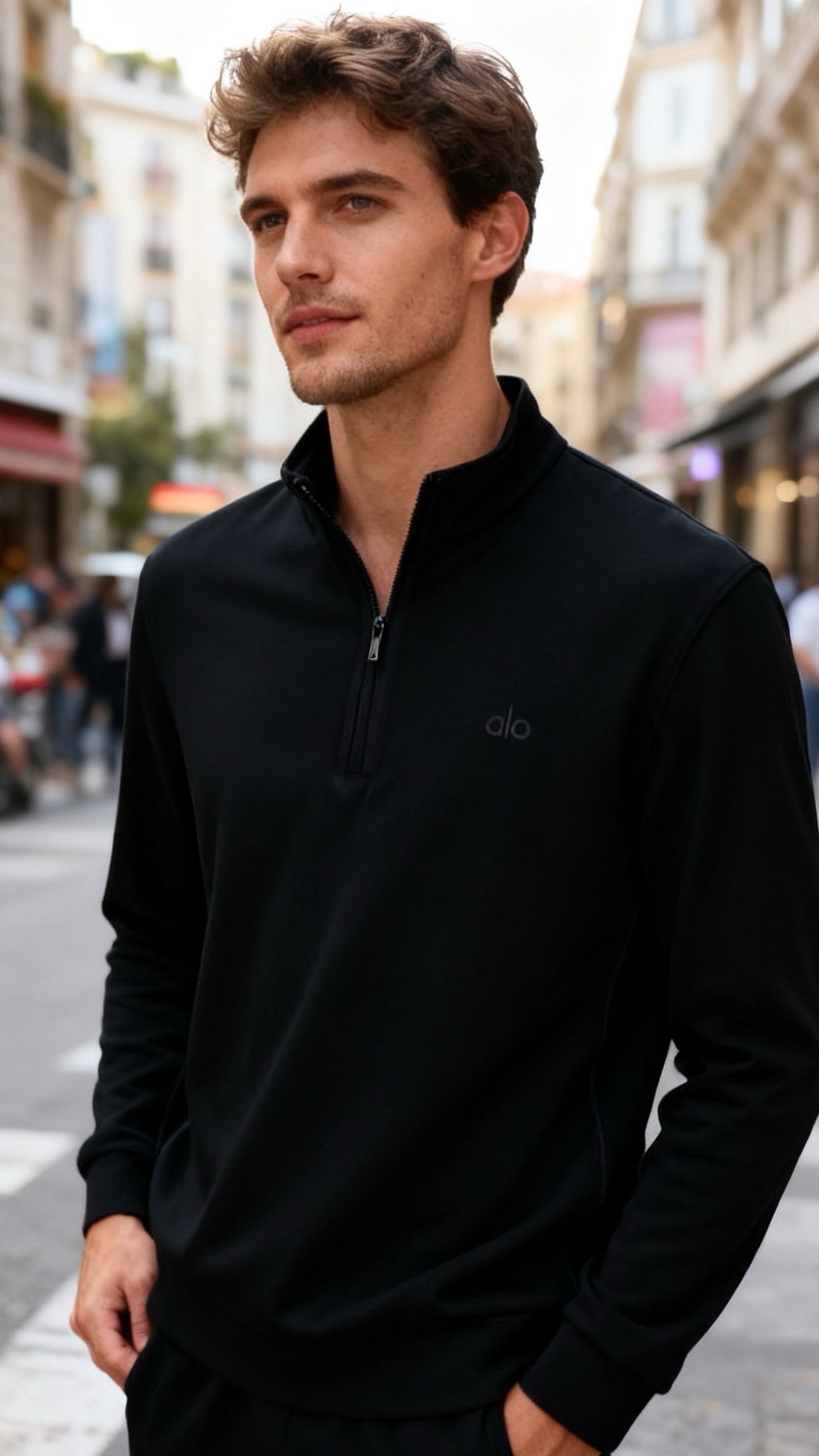 NO:684399,alo. New products for autumn and winter 25!  Men's classic all-match cashmere sweatshirt is made from a blend of pure cashmere raw materials. The fibers are long and fluffy, as soft and waxy as clouds to the touch. You can feel the unique silky texture of cashmere when you touch it with your fingertips. It has no thorny feeling when worn close to the skin. The warm suede surface blends softly with the skin. The body adopts the sweater's classic half-zip stand-up collar design. The zipper is smooth and not stuck. The stand-up collar is edged with cashmere thread of the same material and has moderate elasticity to fit.  The neck locks in warmth without being tight. The fabric is treated with a special process to retain the softness and warmth of cashmere, and also gives the sweatshirt good drape and wrinkle resistance, making it less likely to loosen and deform. The brand letter LOGO design on the chest forms a subtle texture contrast with the soft and waxy cashmere fabric. The simple version is exquisite, perfectly combining the luxurious touch of cashmere with the casual version of the sweatshirt, taking into account both comfort and texture!  Sizes 48-56, shipped next day!  ,,hoodie,sweatshirts,19860909alo. 25秋冬新品！男士经典百搭山羊绒卫衣甄选纯山羊绒原料混纺制成,纤维纤长蓬松,触之如云朵般软糯绵密,指尖划过能感受到羊绒独有的丝滑质感,贴肤穿着无扎刺感,温润的绒面与肌肤轻柔相融.衣身采用卫衣经典的半拉链立领设计,拉链顺滑不卡顿,立领以同材质羊绒线包边,弹性适中贴合颈部,锁住暖意却不紧绷.面料经特殊工艺处理,保留了羊绒的柔软保暖性,又赋予卫衣良好的垂坠感与抗皱性,不易松垮变形.胸前品牌字母LOGO设计与软糯的羊绒面料形成微妙质感对比,简约版型中透着精致,将山羊绒的奢华触感与卫衣的休闲版型完美结合,兼顾舒适与质感！尺码48-56,隔天出货！,,hoodie,sweatshirts,,Men's clothing