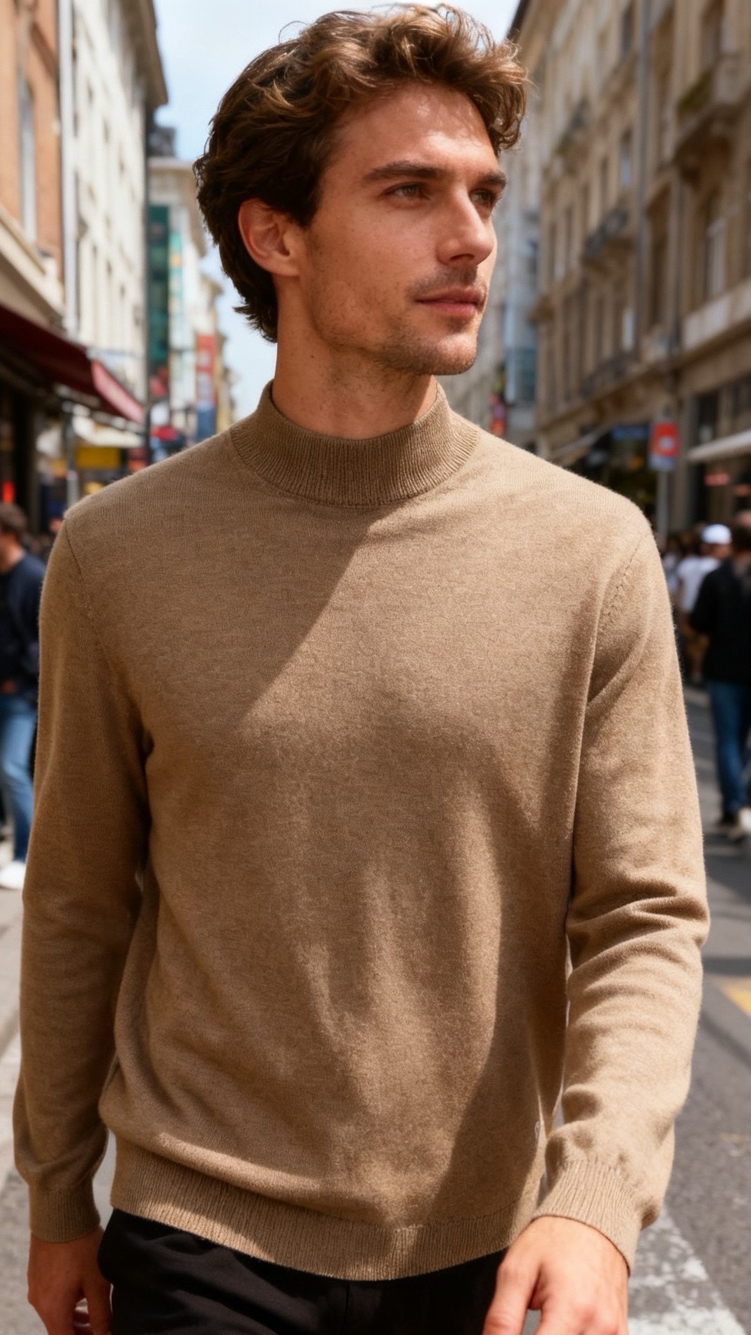 🔥lp🆕.25秋冬男士半高领针织毛衣，秋冬基础款内搭单品，整体风格简约百搭，适合秋冬穿着。它采用修身剪裁