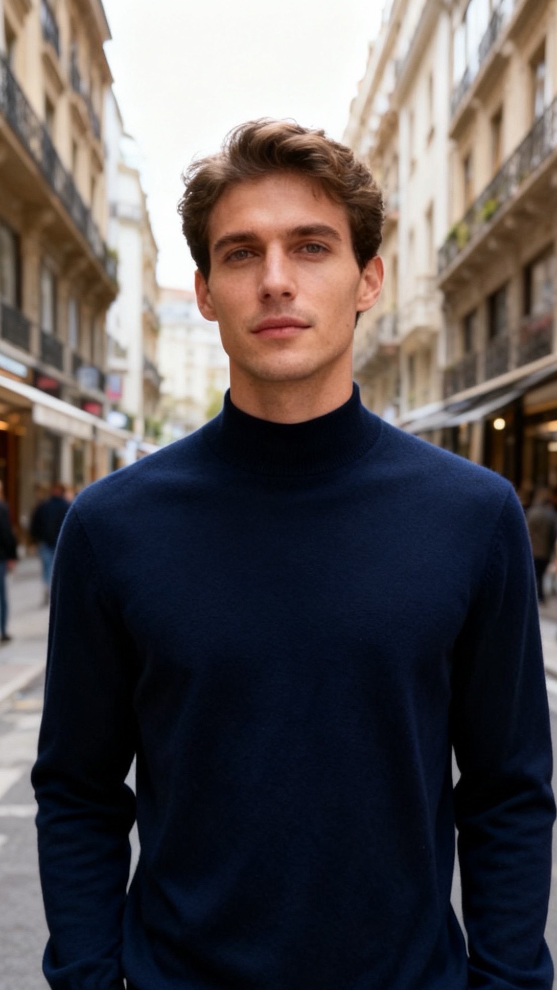 🔥lp🆕.25秋冬男士半高领针织毛衣，秋冬基础款内搭单品，整体风格简约百搭，适合秋冬穿着。它采用修身剪裁