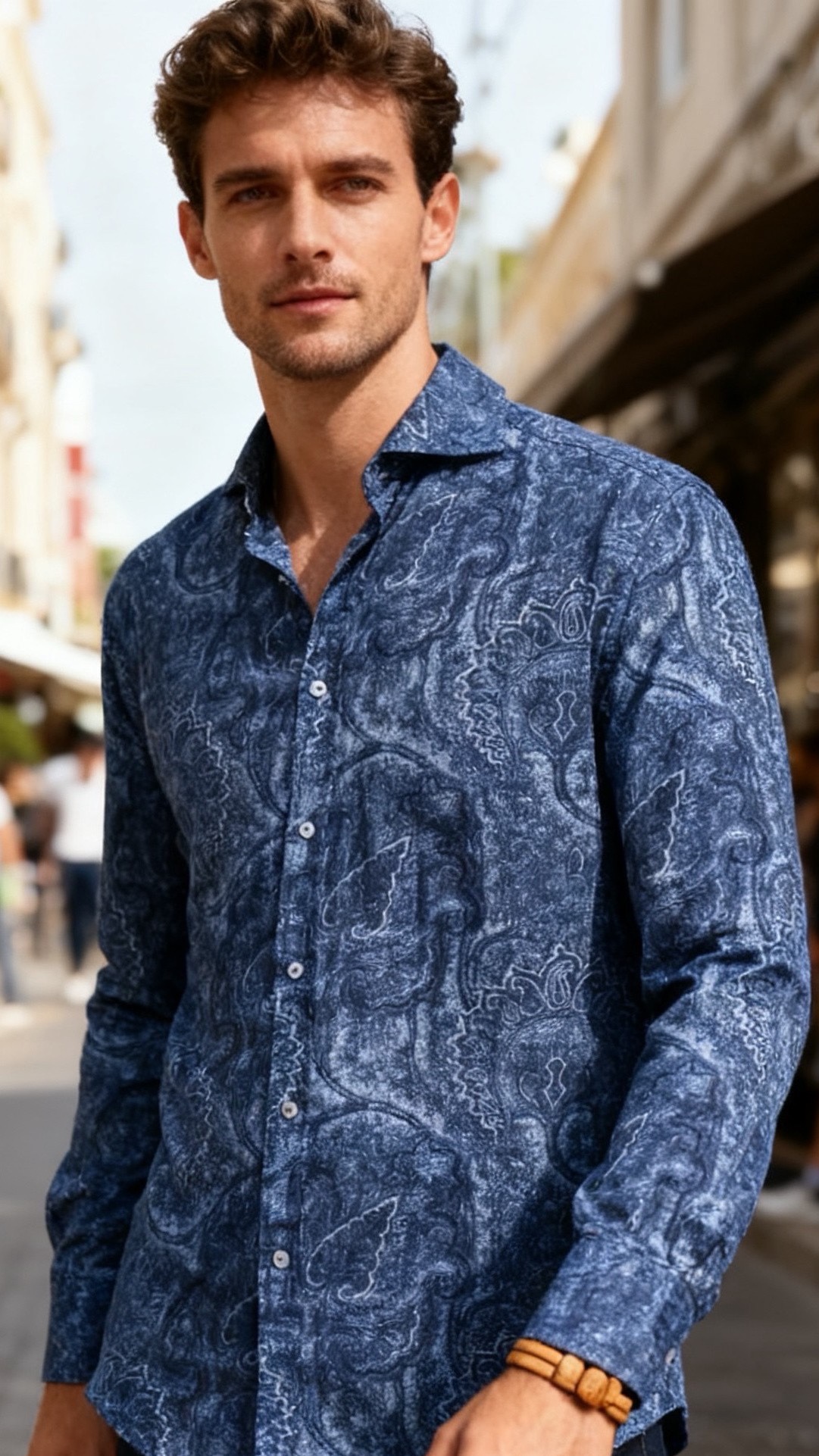 🔥BC.25秋冬男士佩斯利花纹长袖衬衫，是兼具艺术感与质感的休闲穿搭单品，佩斯利纹样为核心设计特色。它采