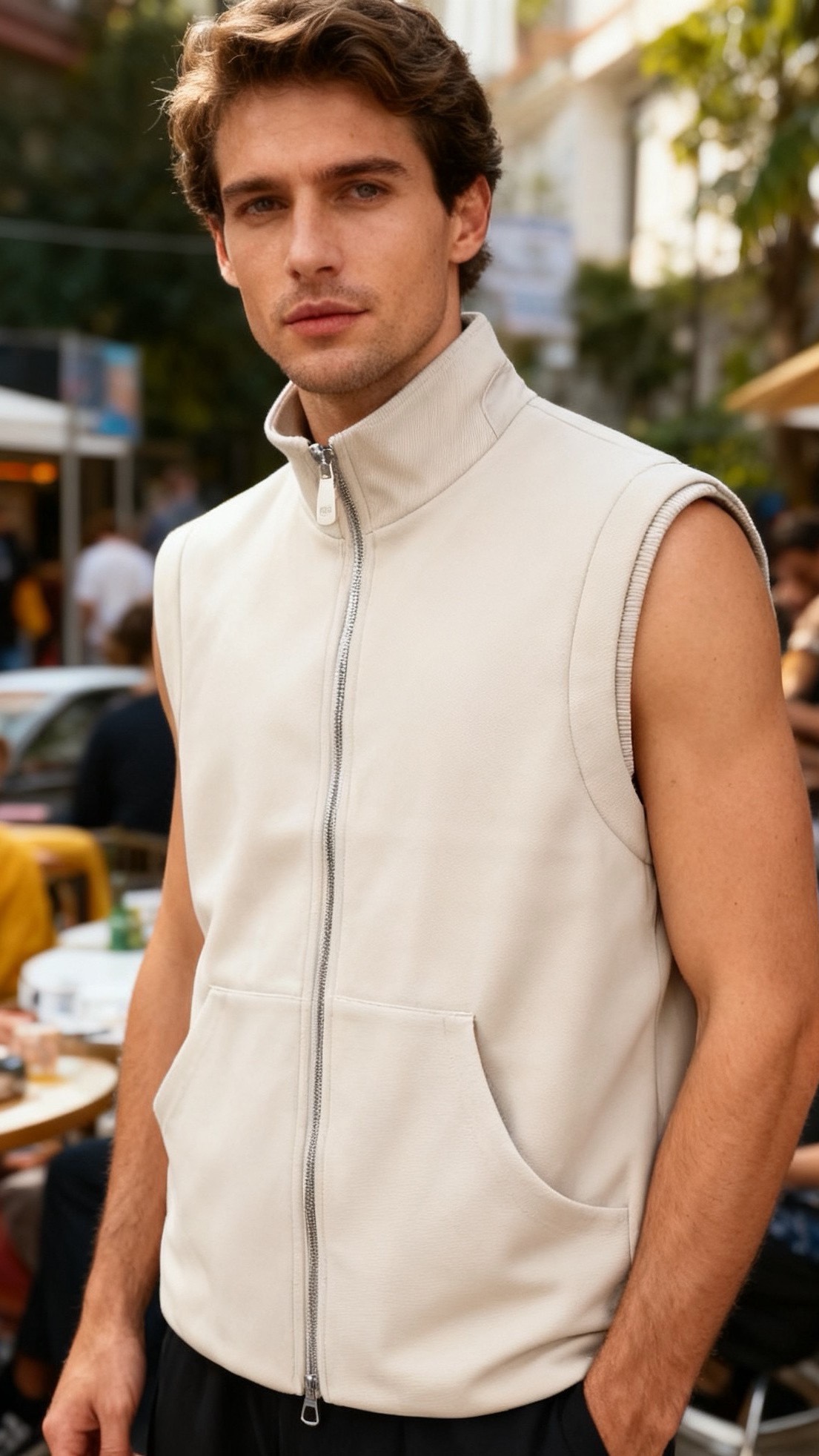 🔥lp🆕.25秋冬男士百搭马甲👍领子采用奢华经典品牌字母LOGO设计😎采用舒适定制面料打造，织物表面形成