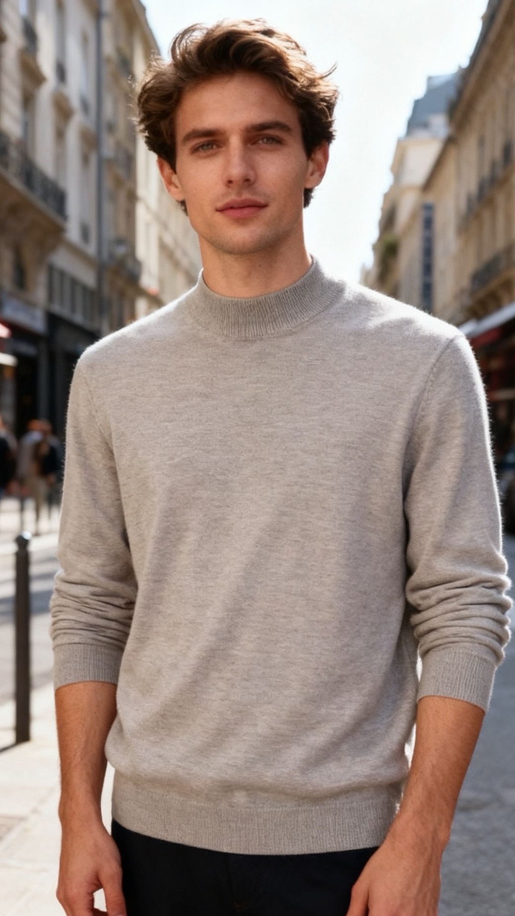 🔥lp🆕.25秋冬男士半高领针织毛衣，秋冬基础款内搭单品，整体风格简约百搭，适合秋冬穿着。它采用修身剪裁