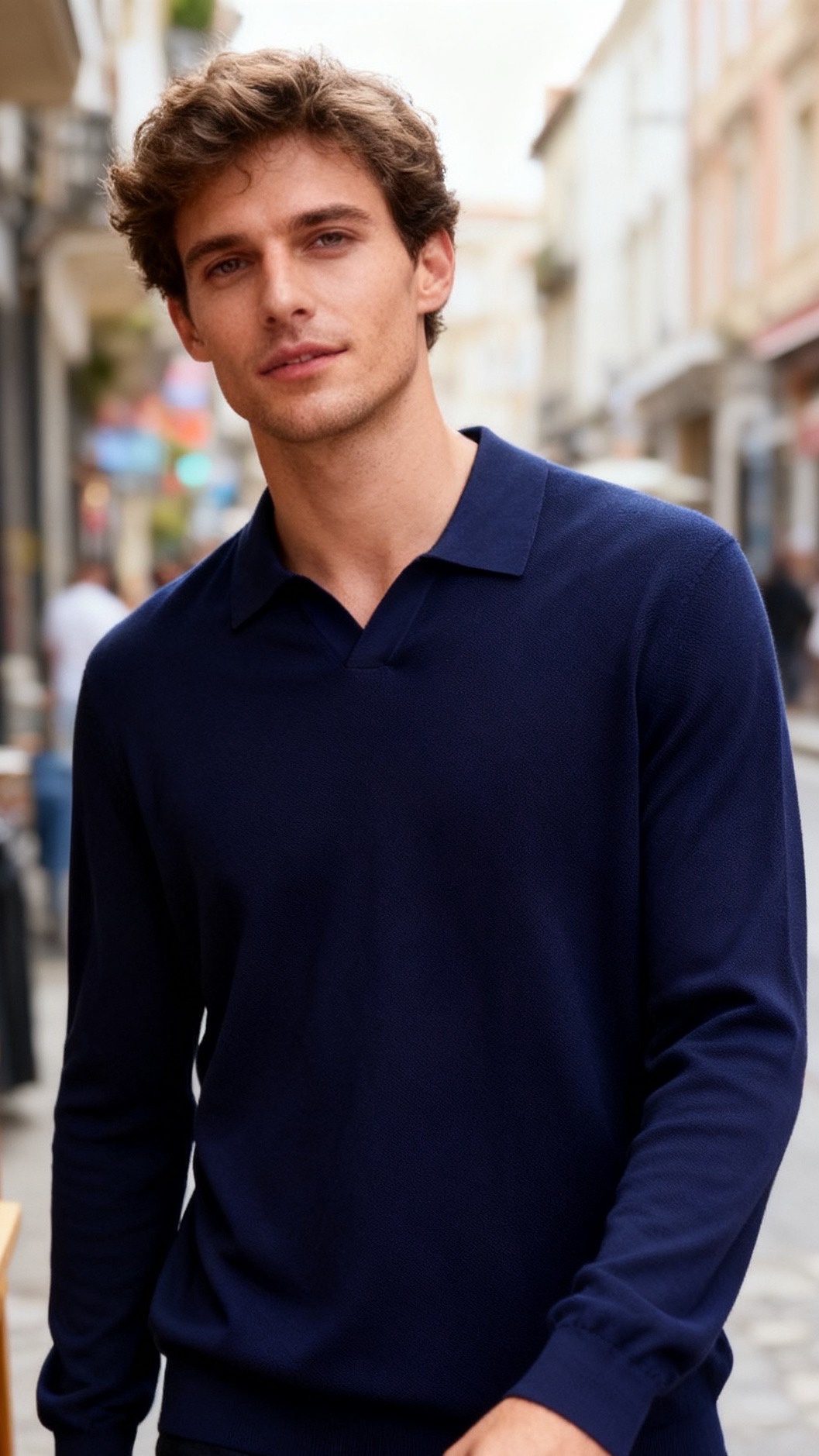 🔥杰尼亚.25秋冬男士翻领针织衫👍采用细密的针织混纺面料制作，触感顺滑且具备良好的亲肤性，透气排汗的同时