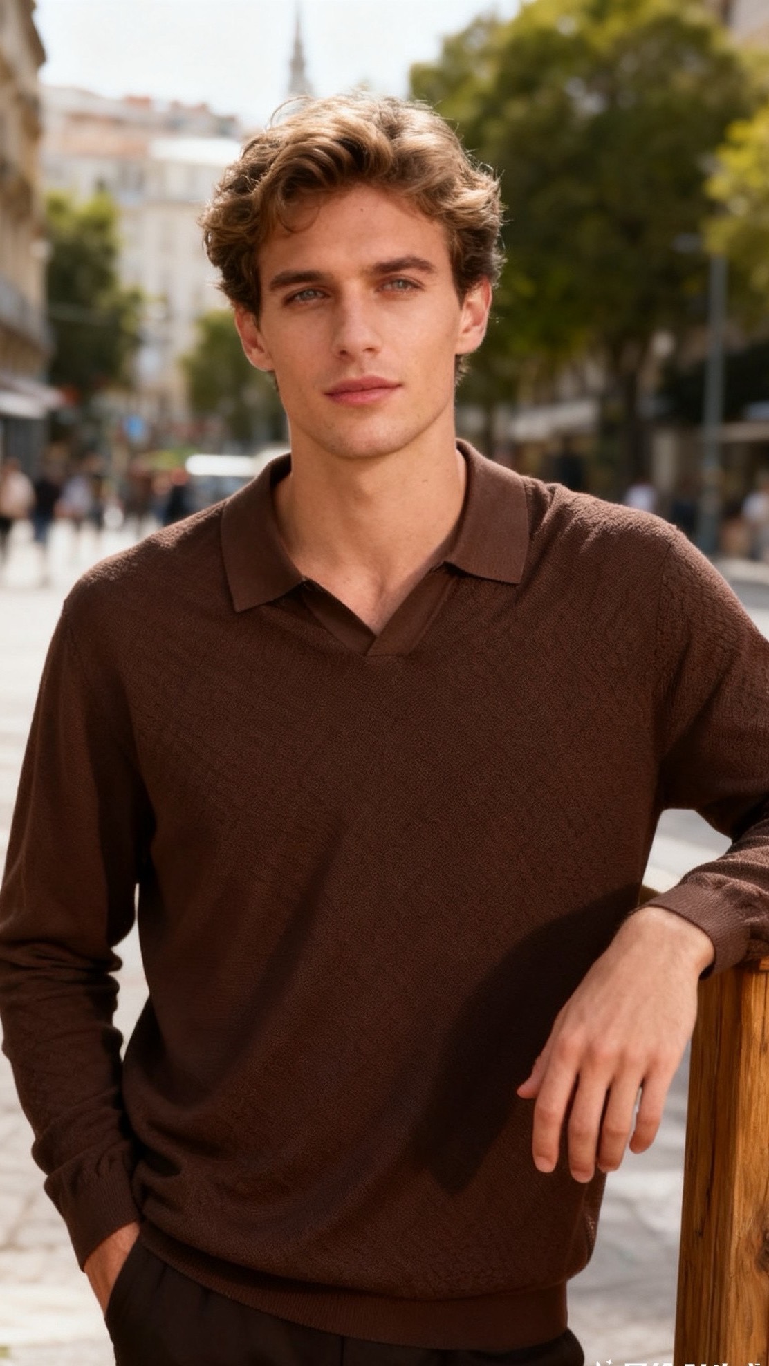 🔥杰尼亚.25秋冬男士翻领针织衫👍采用细密的针织混纺面料制作，触感顺滑且具备良好的亲肤性，透气排汗的同时