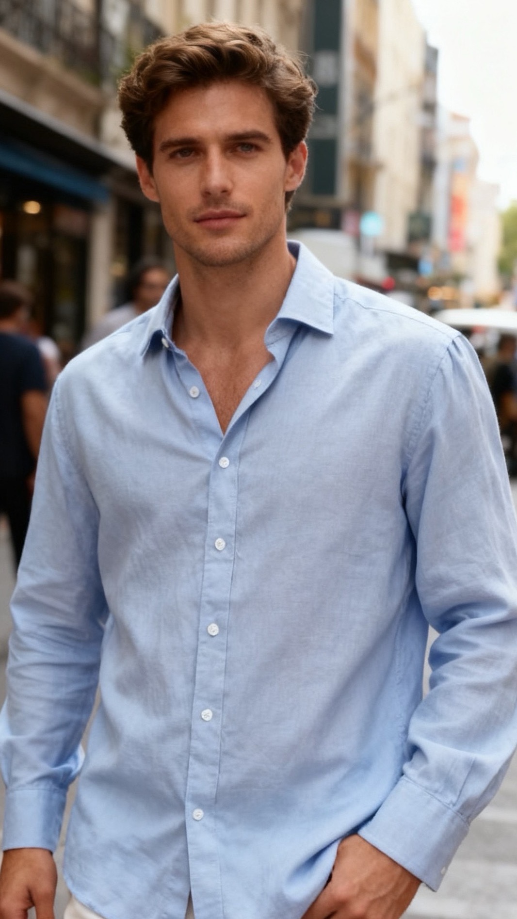 🔥BC.25秋冬新品！时尚男士百搭衬衫👔采用亚麻混纺面料打造，触感清爽透气，具备良好的吸汗排湿性能，久穿