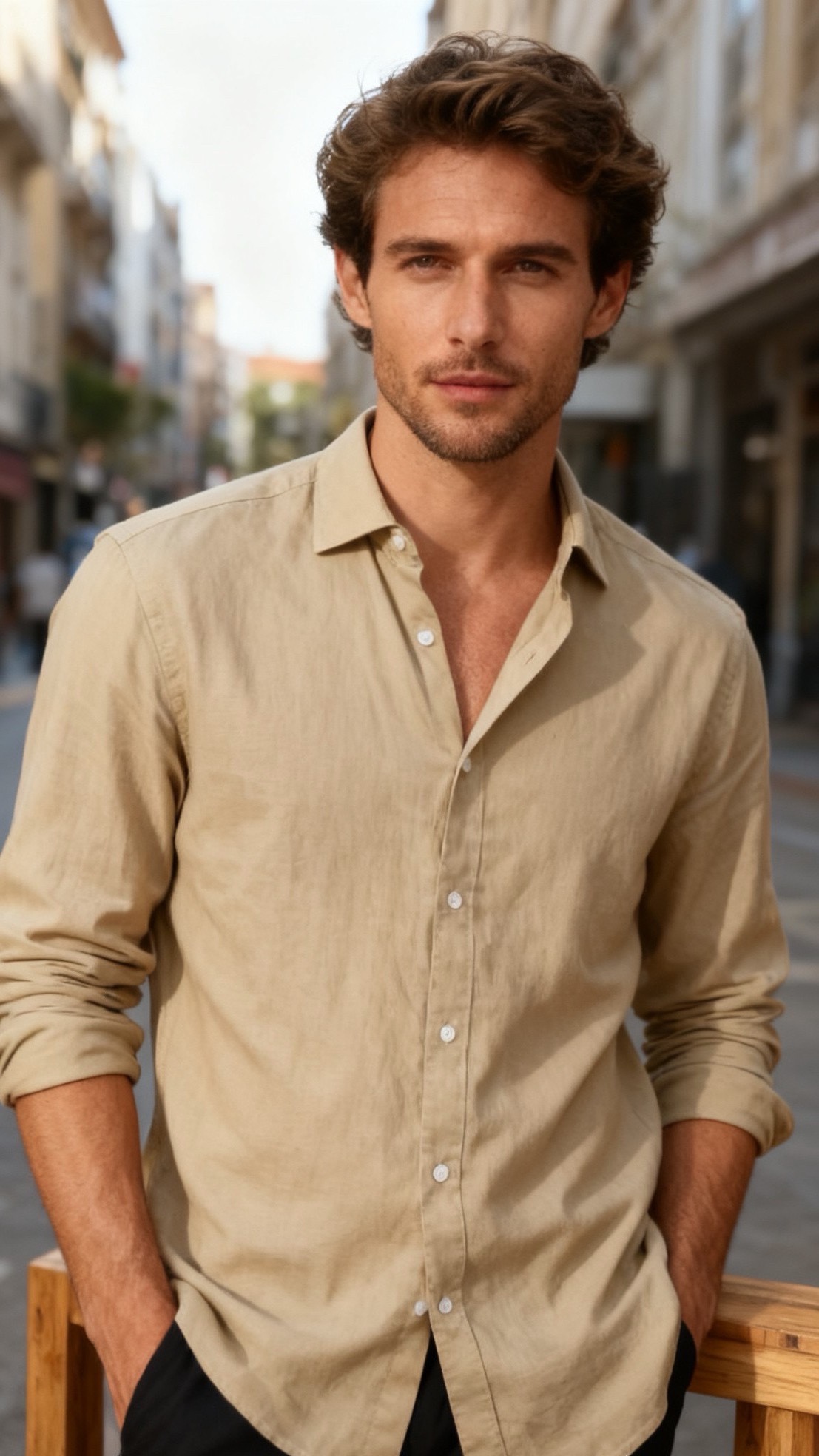 🔥BC.25秋冬新品！时尚男士百搭衬衫👔采用亚麻混纺面料打造，触感清爽透气，具备良好的吸汗排湿性能，久穿