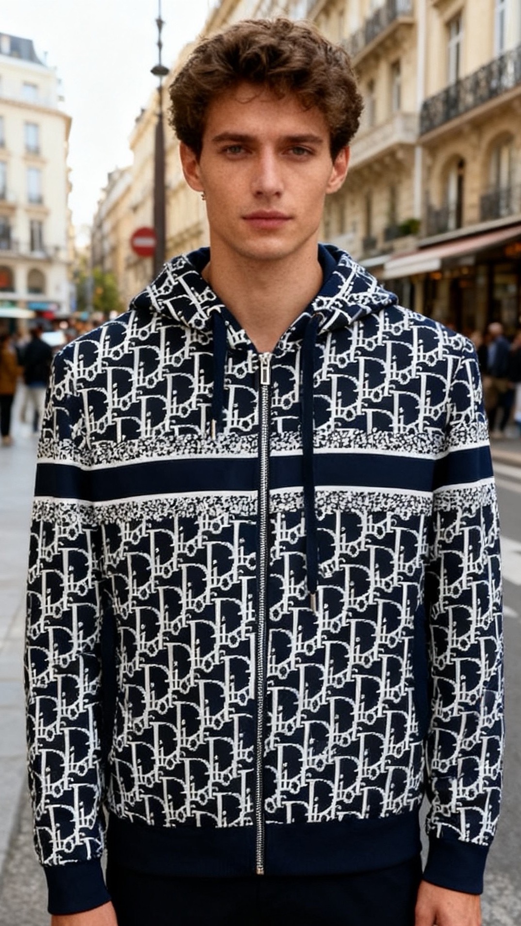 🔥迪奥/Di*r.25秋冬男士连帽夹克✅采用高密针织面料打造，质地厚实且富有韧性，抗皱耐磨还能保持版型挺