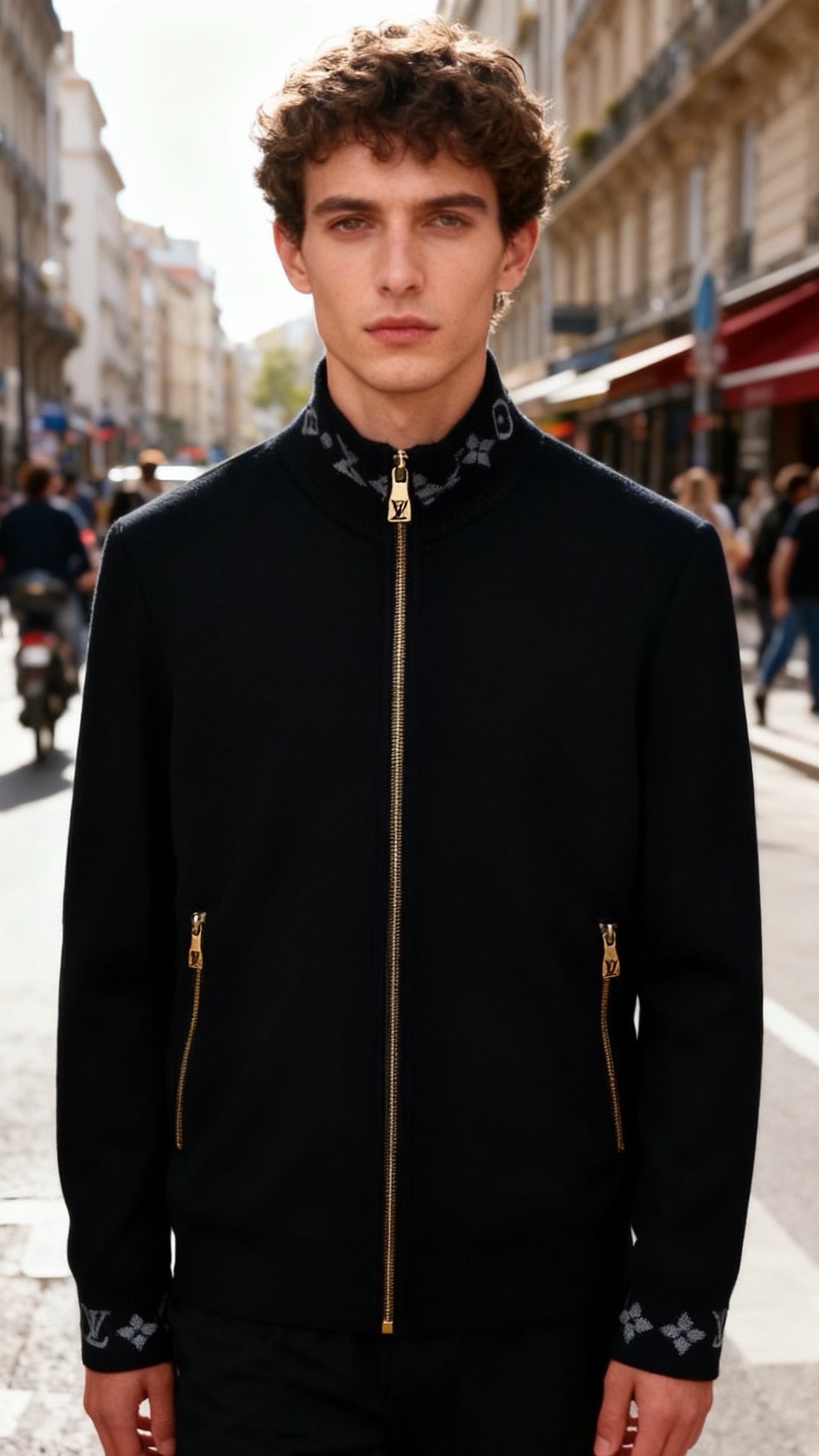 🔥路易威*/LV.25秋冬新品！时尚男士立领夹克👍采用细腻针织混纺面料，触感柔软蓬松且保暖性出众，面料抗