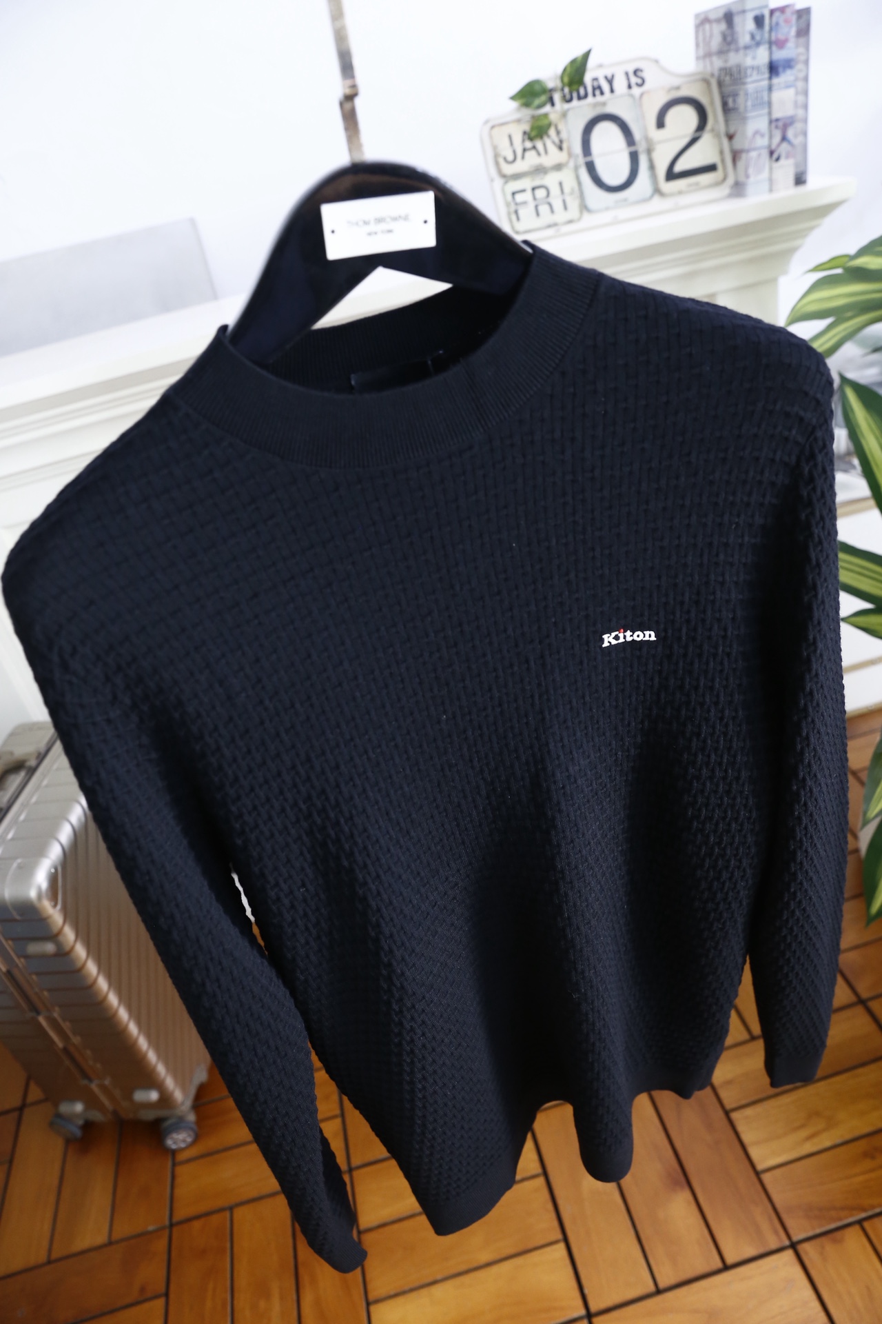 🔥kiton.25秋冬新品！时尚男士百搭毛衫👍采用华夫格针织工艺✅甄选优质棉羊毛混纺面料，触感柔软亲肤且