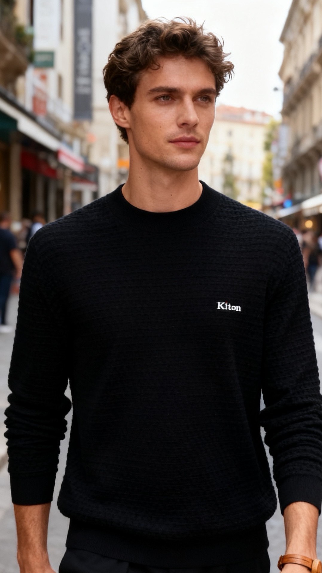 🔥kiton.25秋冬新品！时尚男士百搭毛衫👍采用华夫格针织工艺✅甄选优质棉羊毛混纺面料，触感柔软亲肤且