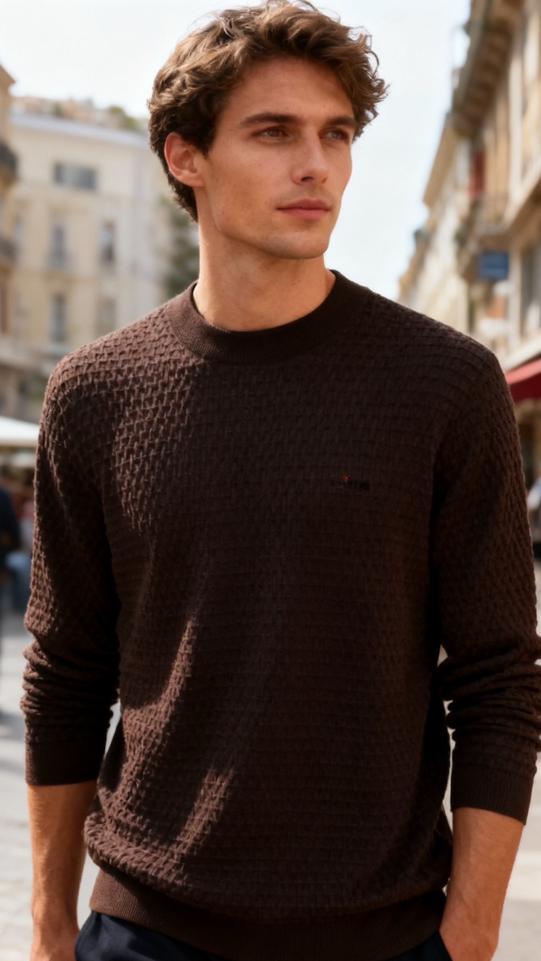 🔥kiton.25秋冬新品！时尚男士百搭毛衫👍采用华夫格针织工艺✅甄选优质棉羊毛混纺面料，触感柔软亲肤且