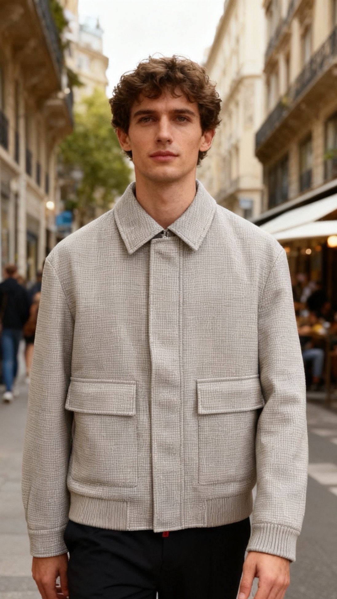 NO:703199,kiton.  The 25 autumn and winter men's lapel jacket is made of comfortable and warm fabrics that are delicate to the touch, crisp and stylish. The plaid texture enhances the wear resistance and breathability of the fabric, making it less likely to wrinkle and deform. The classic lapel is paired with a short and neat silhouette, the shoulders are cut to fit the body shape, and the three-dimensional patch pockets on both sides of the body are  The design is both practical and decorative. The ribbed hem can prevent wind and keep warm. The overall style is casual workwear. The warmth of the fabric is suitable for spring, autumn and winter. It is suitable for daily wear alone or layered. When taking care of it, you only need to hang it gently to dry, which is worry-free and convenient!  Sizes 48-56, shipped next day!  ,,jackets & coats,19860909kiton. 25秋冬男士翻领夹克采用舒适保暖面料触感细腻且挺括有型,格纹肌理增强了面料的耐磨度与透气性,不易起皱变形.经典翻领搭配短款利落版型,肩部剪裁贴合身形,衣身两侧立体贴袋设计兼具实用性与装饰性,下摆罗纹收口能防风保暖.整体为休闲工装风格,面料的保暖性适配春秋冬三季穿着,日常单穿或内搭叠穿都很合适,打理时只需轻柔悬挂晾晒即可,省心又便捷！尺码48-56,隔天出货！,,jackets & coats,,Men's clothing