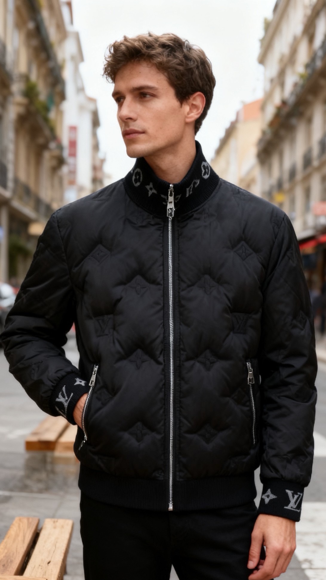 🔥路易威*/LV.25秋冬男士新品夹克👍奢华经典品牌元素搭配😎选用高密防风尼龙面料，表面经防泼水处理，能