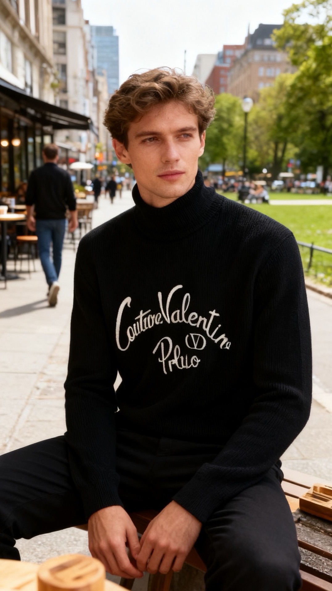🔥华伦天奴.25秋冬新品男士针织毛衣选用高支精纺羊毛混纺面料，经竖向坑条针织工艺打造，触感柔软且富有弹性