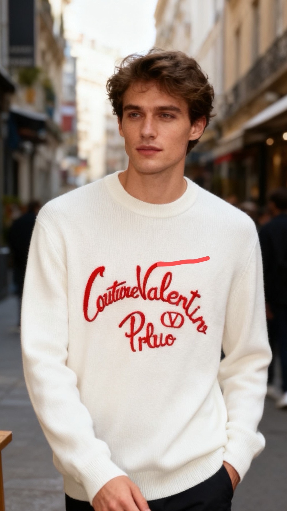 🔥华伦天奴.25秋冬新品男士针织毛衣选用高支精纺羊毛混纺面料，经竖向坑条针织工艺打造，触感柔软且富有弹性