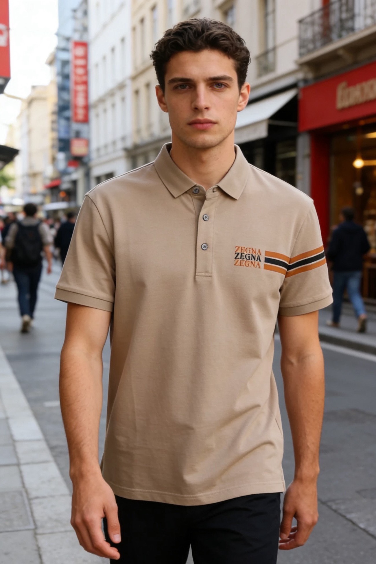 🔥杰尼亚.（🌾）2026春夏新品🆕时尚男士短袖Polo衫采用经典翻领设计，搭配三粒扣门襟，简约利落又不失