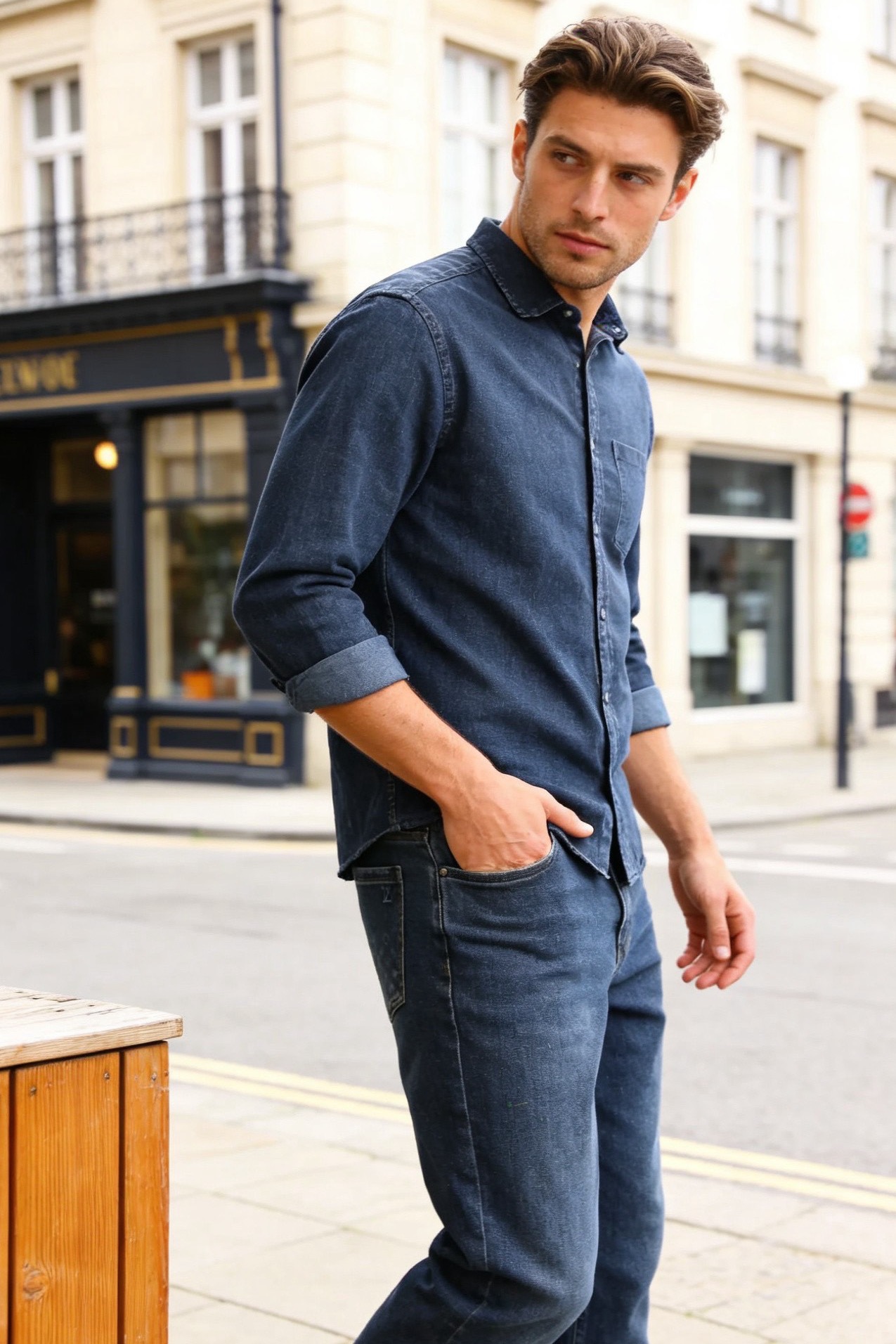 🔥路易威*/LV.（🌾）25秋冬男士牛仔裤，采用高弹耐磨的重磅牛仔面料，触感挺括且兼具柔软度，经过水洗工