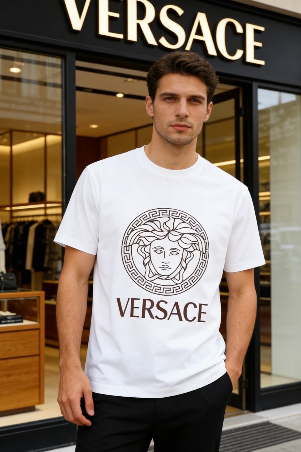 🔥范思泽.（🌾）2026早春新品！时尚男士圆领短袖T恤，采用高支欧洲棉棉面料，触感柔软亲肤，透气性佳，宽