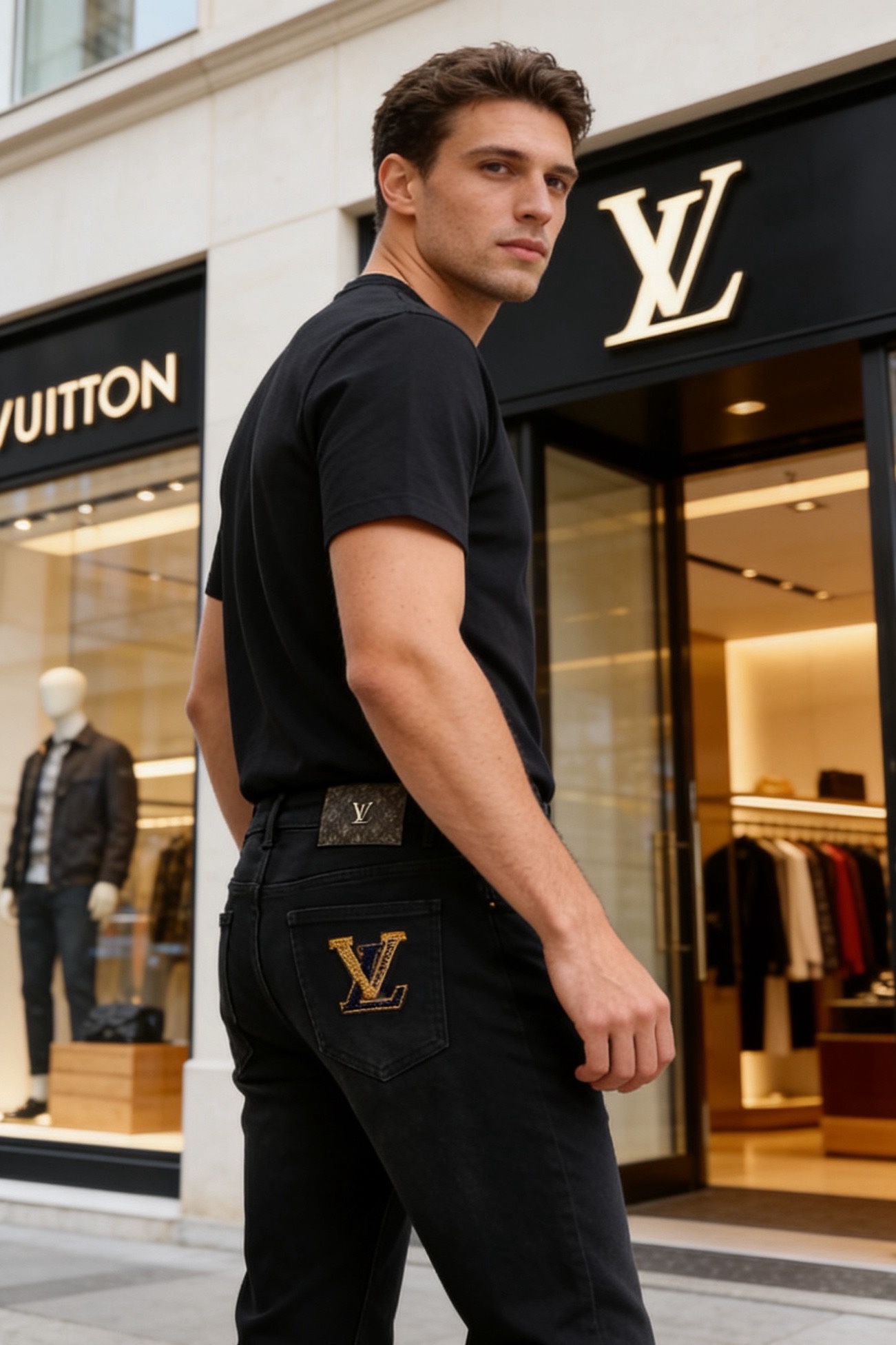 🔥路易威*/LV.（🌾）25秋冬男士休闲牛仔裤，属于品牌兼具标志性设计与实穿性的单品。它采用高弹力牛仔面