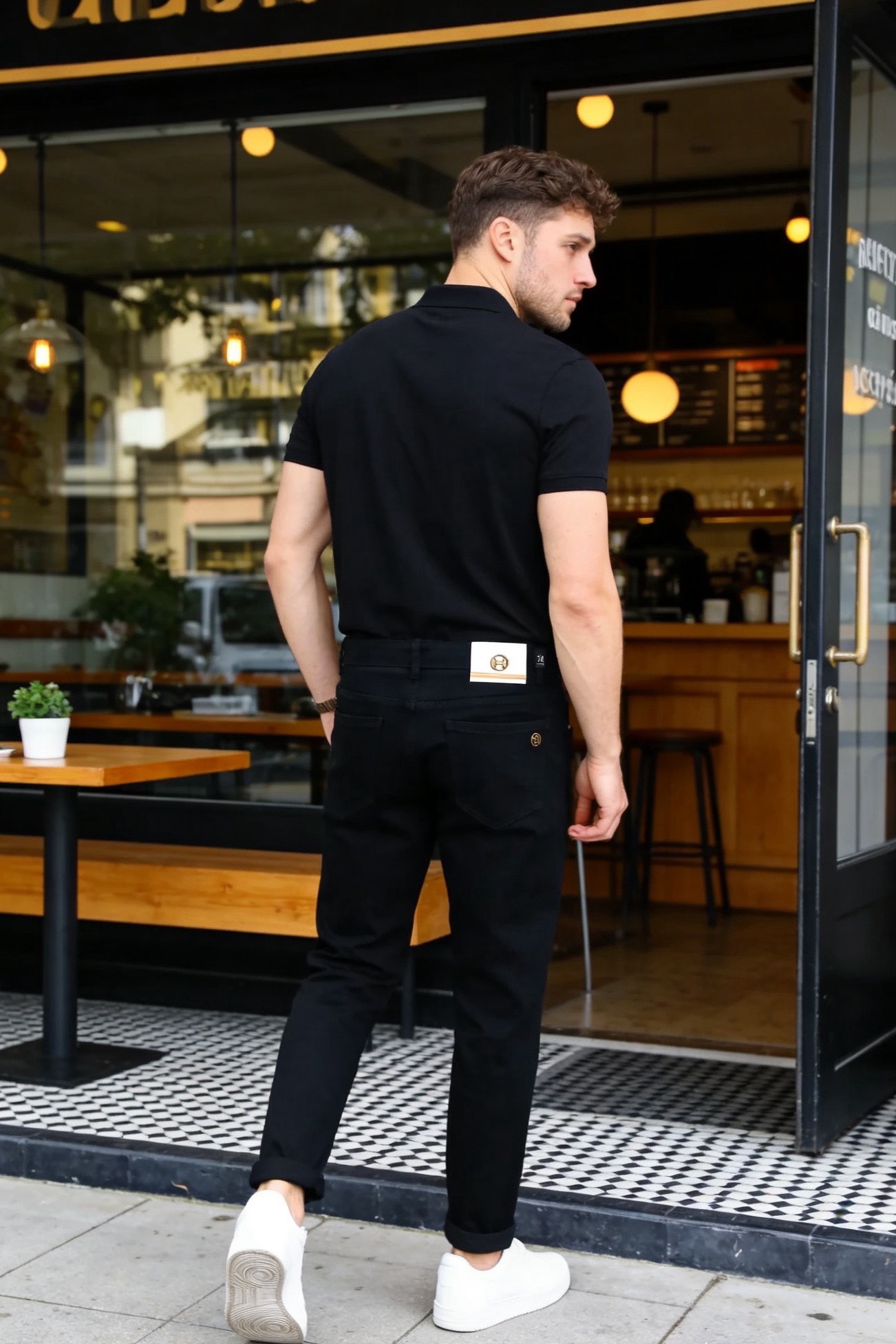 NO:877389,Hermès  Men's dark jeans are a brand item that combines simple texture and iconic details. They are made of high-density stretch denim fabric, which is soft to the touch and has good wrinkle resistance and wear resistance, and is not easy to fade and deform. The luxury classic brand element LOGO is paired with low-key pure black pants to hide the brand recognition.  It is high-quality and has a light and luxurious texture in every detail. The slim tapered cut fits the leg lines and can modify the shape of the legs. It is suitable for a variety of combinations such as casual shoes and formal leather shoes. Whether it is daily commuting or light social scenes, it can easily enhance the sense of luxury. It is a versatile item in the wardrobe that is both practical and luxurious!  Sizes 29-38, yes 35/no 37!  Ships next day!  ,,hermes,jeans,19860909爱马仕 男士深色牛仔裤,属于品牌兼具简约质感与标志性细节的单品.它采用高密弹力牛仔面料,触感柔软且兼具良好的抗皱性与耐磨性,不易褪色变形.奢华经典品牌元素LOGO搭配在低调的纯黑裤身上暗藏品牌辨识度,细节处彰显轻奢质感.修身锥形剪裁贴合腿部线条,能修饰腿型,适配休闲鞋履与正装皮鞋等多种搭配,无论是日常通勤还是轻社交场景,都能轻松提升造型的高级感,是衣橱中兼具实用性与奢华感的百搭单品！尺码29-38,有35/无37！隔天出货！,,hermes,jeans,,Men's clothing