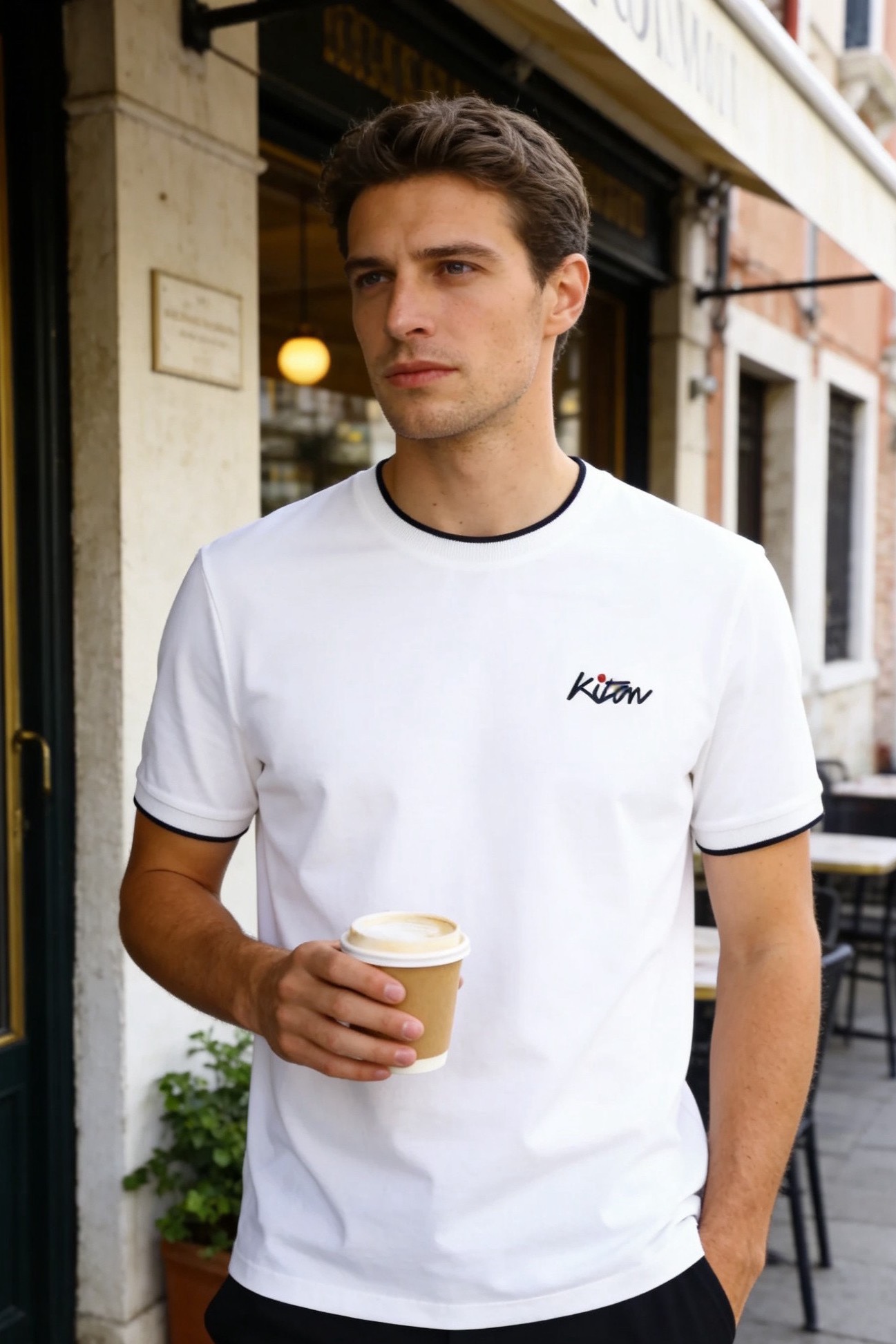 NO:734940,kiton. 2026 new spring and summer men's short-sleeved products are on the market with classic round neck design!  A blockbuster beauty item, a new form of yuppie style high street mix and match with a tasteful accent and eye-catching effect. The luxury brand's classic letter LOGO pattern design has rich visual effects. It uses high-end soft and comfortable fabrics that are particularly skin-friendly. It gives the fashion a refined and elegant design concept to perfectly interpret the urban masculine temperament. Counter sizes 48-56, shipped the next day!  ,,T-shirt,19860909kiton. 2026春夏新品男士短袖上市经典圆领设计！重磅级尤物单品,新形态雅痞风格高街混搭腔调有味,吸睛有力之作.奢华品牌经典字母LOGO图案设计,视觉效果丰富,采用高档柔软舒适面料亲肤感特别好.赋予了时装精致和优雅的设计理念完美诠释都市型男气质专柜尺码48-56,隔天出货！,,T-shirt,,Men's clothing