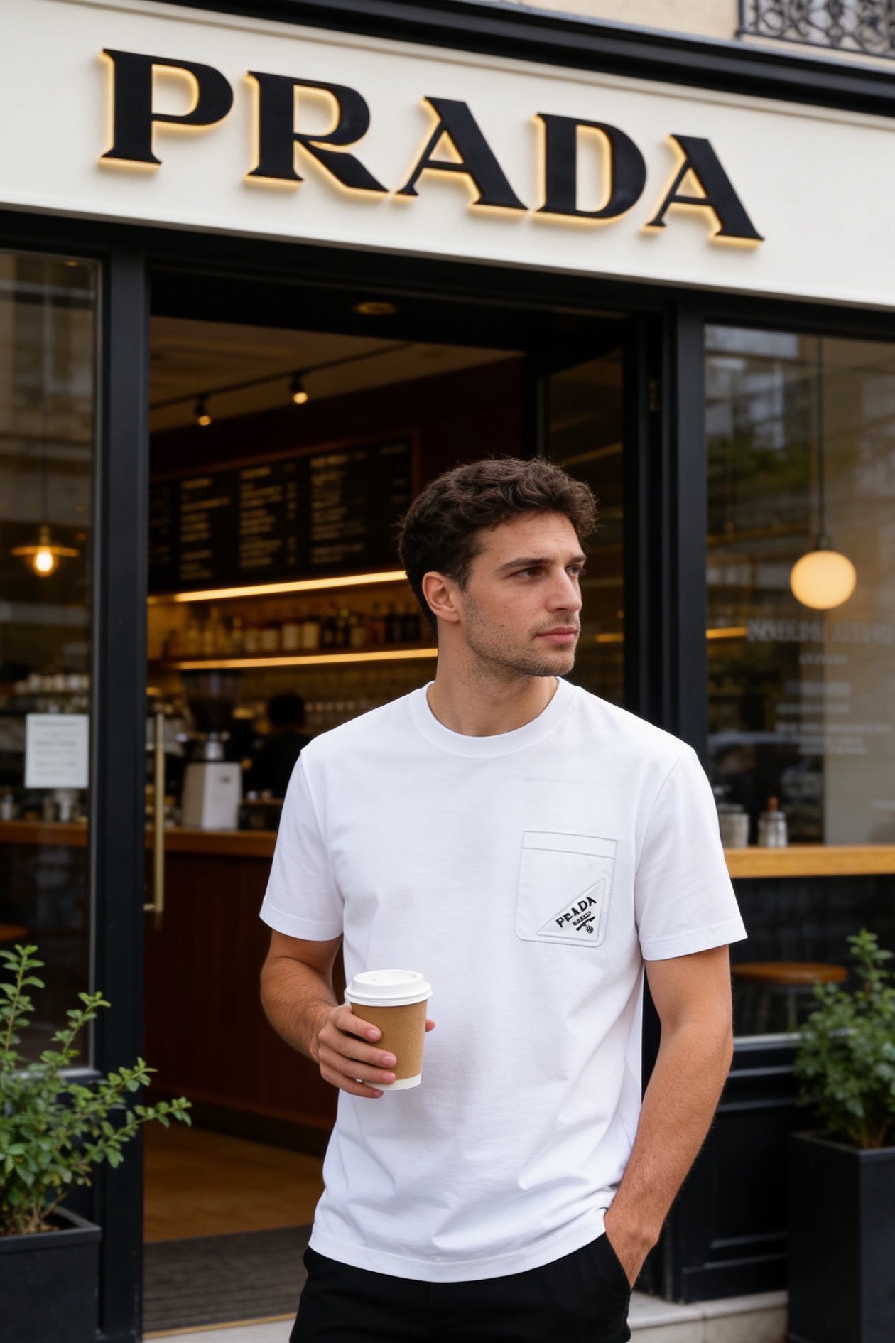 🔥普拉达.2026春夏新品男士短袖上市🍃经典圆领设计！重磅级尤物单品，新形态雅痞风格👍🏻高街混搭腔调有味