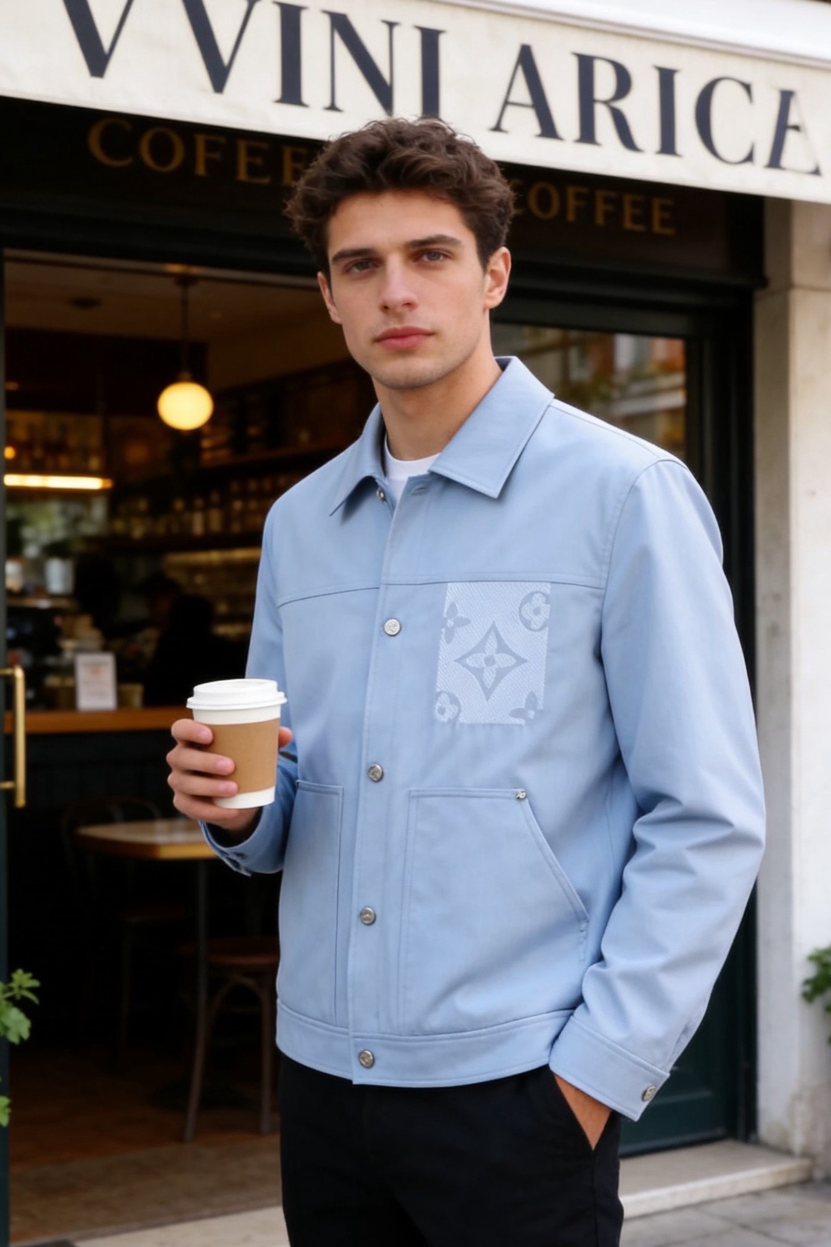 🔥路易威登.2026春季新款🆕时尚潮流百搭翻领男士夹克👍融合法式优雅与都市感。采用垂坠感科技面料，肌理细