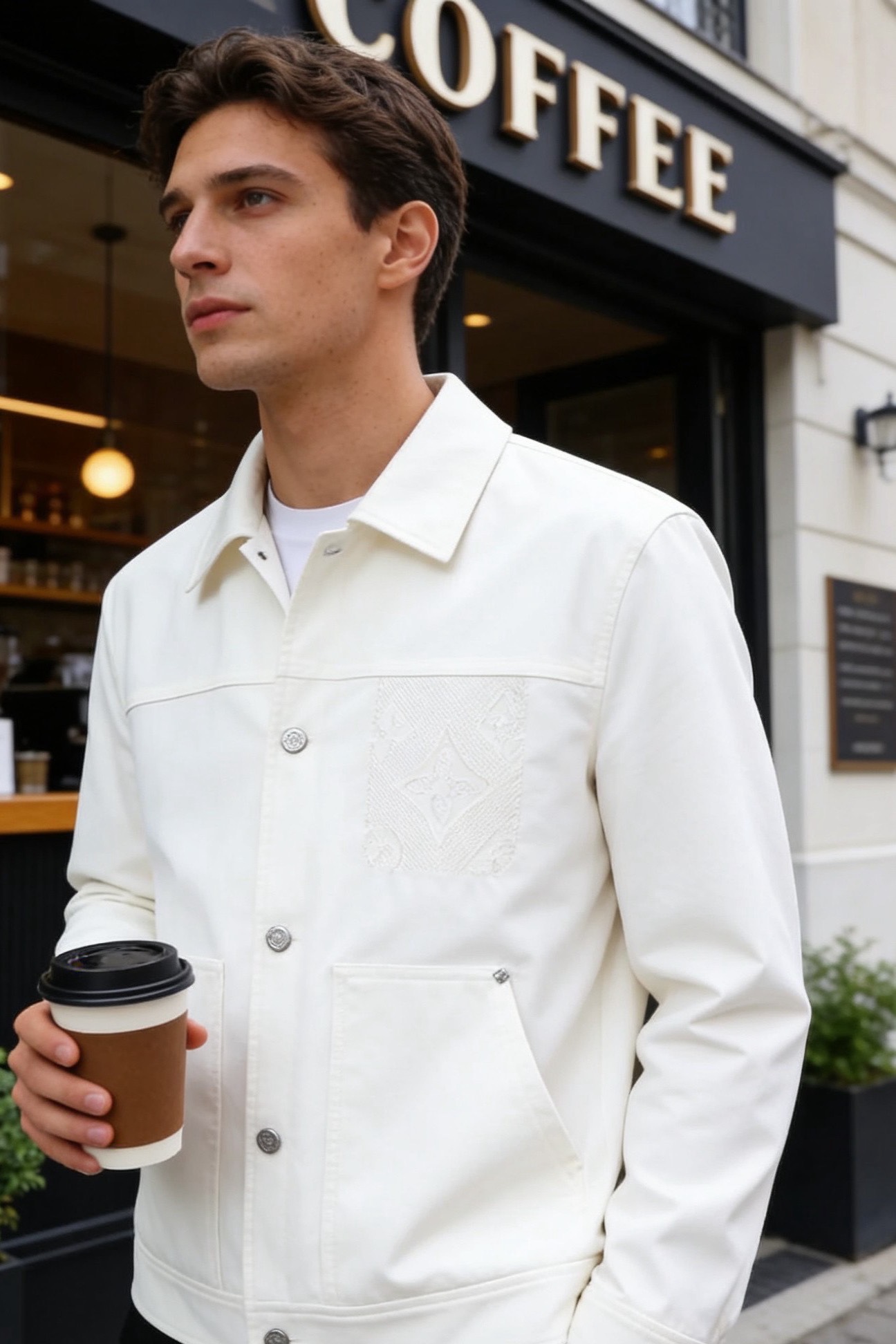 🔥路易威登.2026春季新款🆕时尚潮流百搭翻领男士夹克👍融合法式优雅与都市感。采用垂坠感科技面料，肌理细