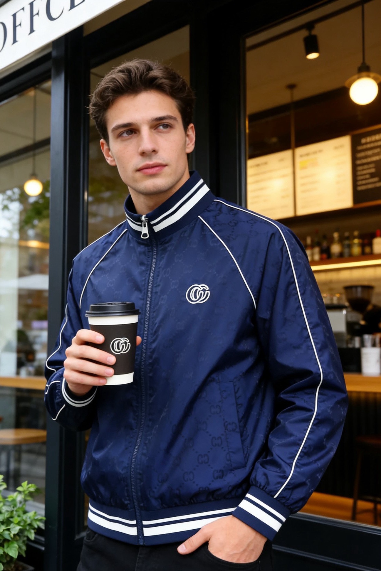 🔥古驰.2026春季新品✅经典立领男士夹克双面可穿👍🏼采用高端顶级透气面料！顶级时尚大牌元素设计，采用定