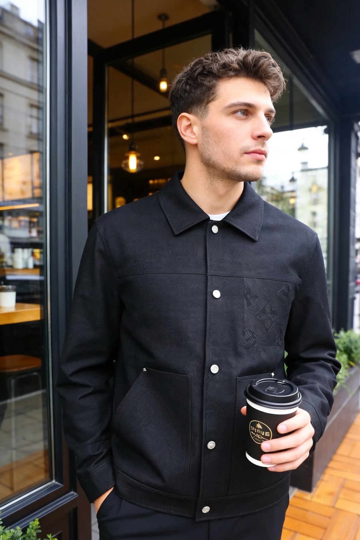 🔥路易威登.2026春季新款🆕时尚潮流百搭翻领男士夹克👍融合法式优雅与都市感。采用垂坠感科技面料，肌理细