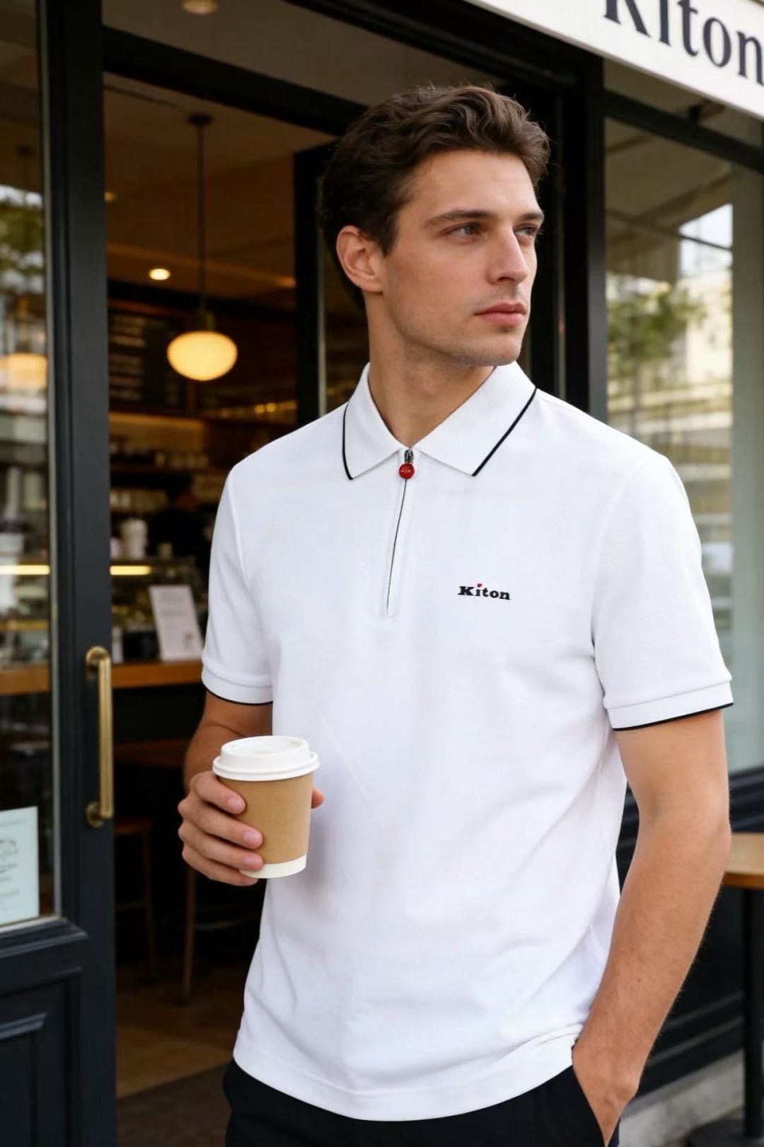 🔥kiton.2026春夏新品！男士经典时尚拉链短袖！时尚单品设计，更加时尚舒适，高标准定制，上身非常有