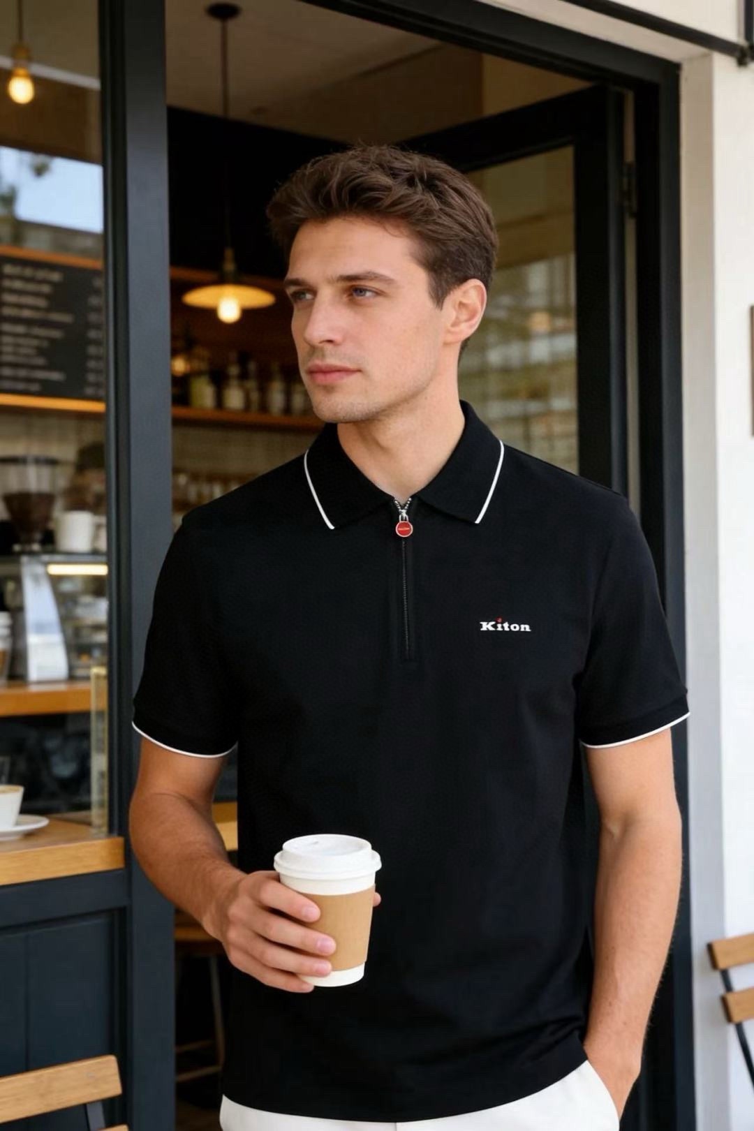 🔥kiton.2026春夏新品！男士经典时尚拉链短袖！时尚单品设计，更加时尚舒适，高标准定制，上身非常有