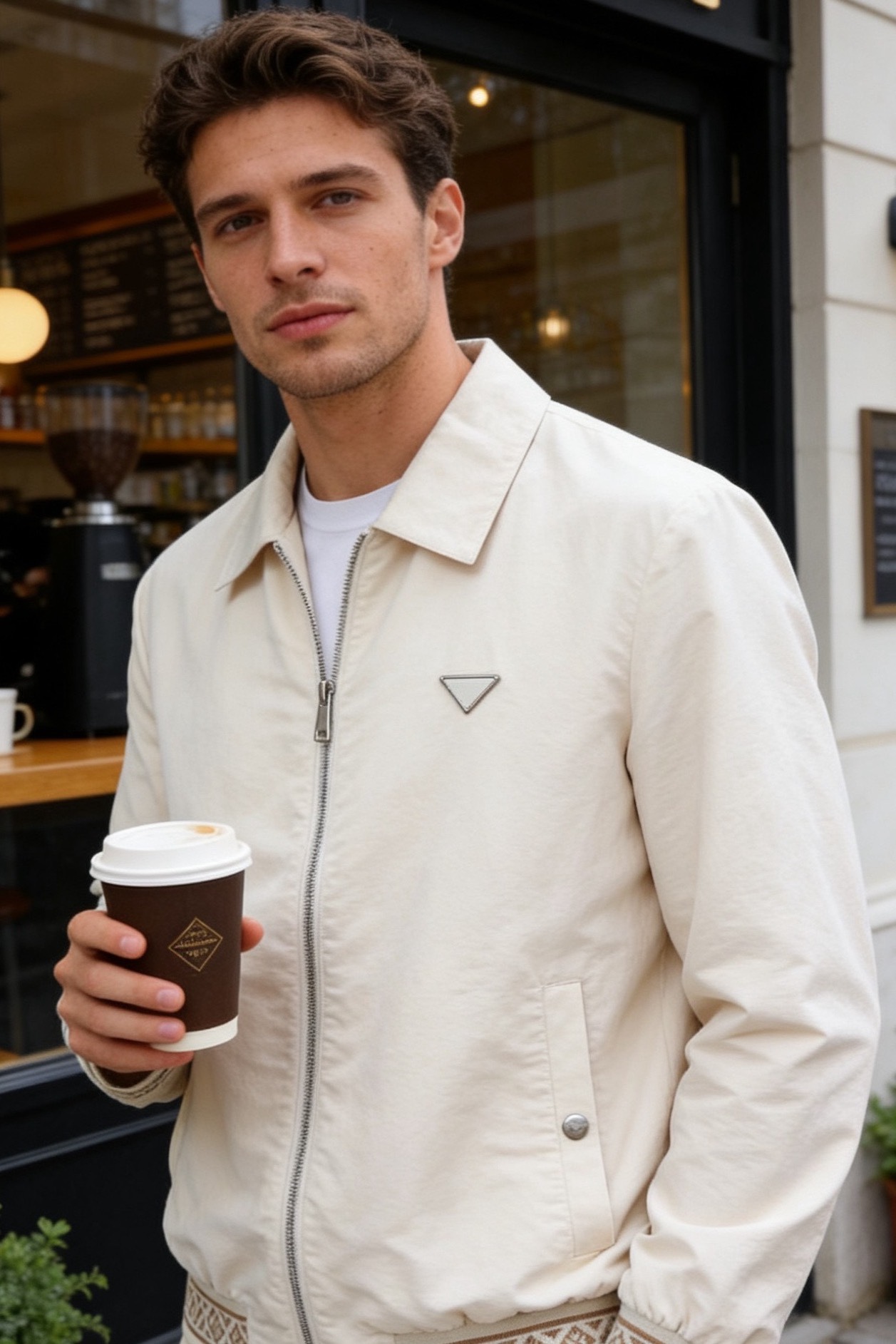 🔥普拉*/Pr*da.2026春季新品！经典翻领男士夹克👍采用舒适透气面料，干爽透气的穿着感，兼具柔软亲