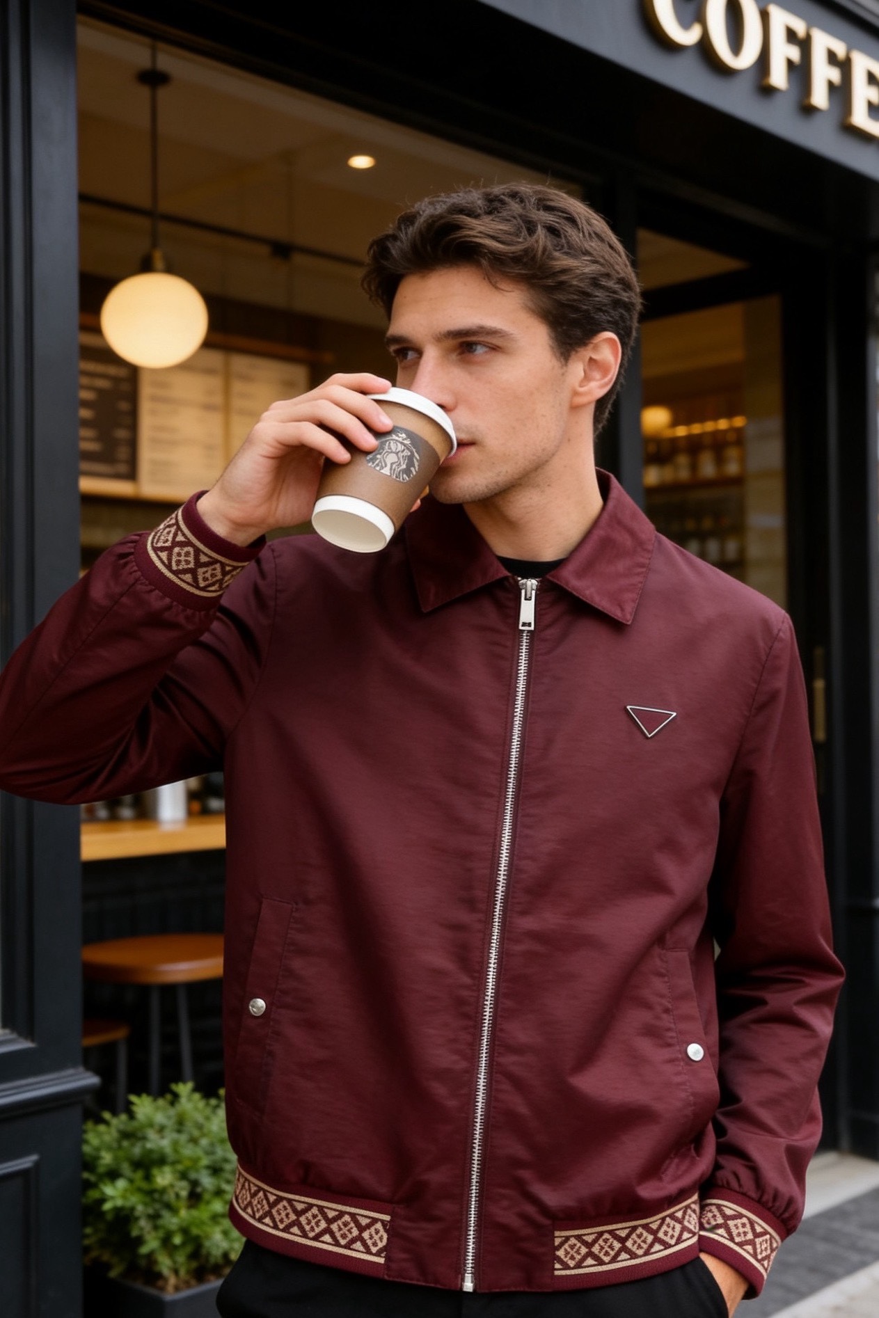 🔥普拉*/Pr*da.2026春季新品！经典翻领男士夹克👍采用舒适透气面料，干爽透气的穿着感，兼具柔软亲